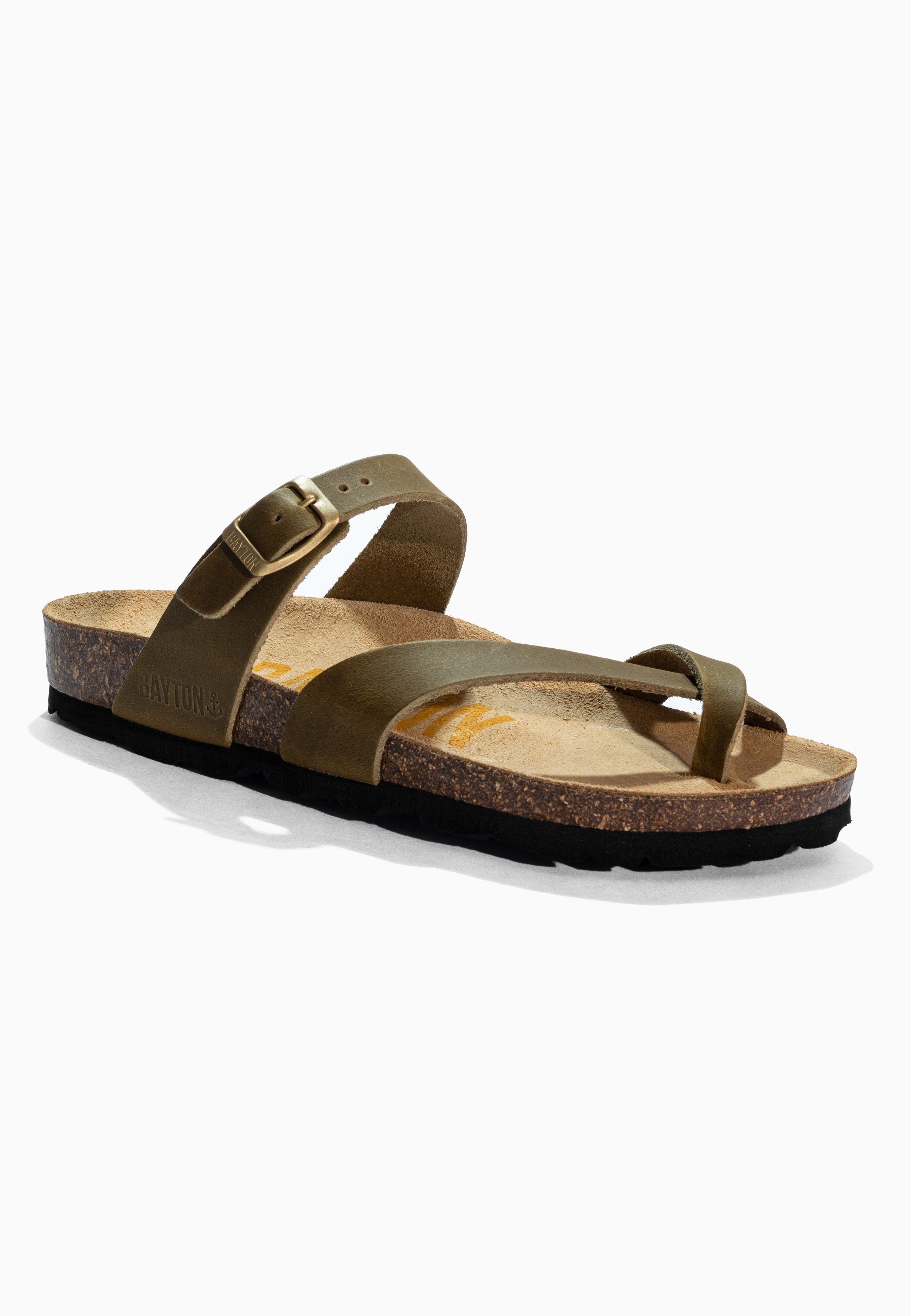 Diane Khaki Leather Sandals