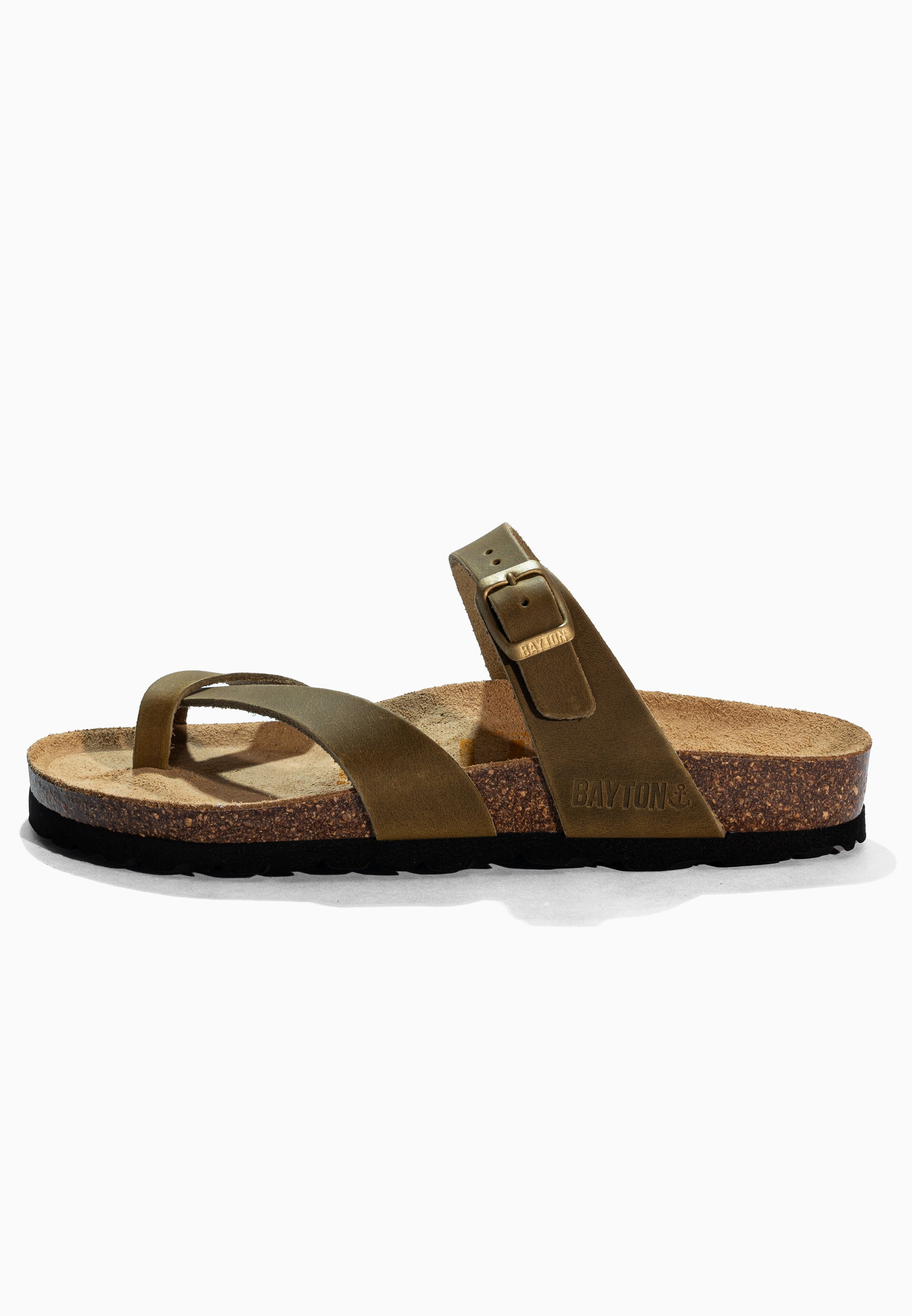 Diane Khaki Leather Sandals