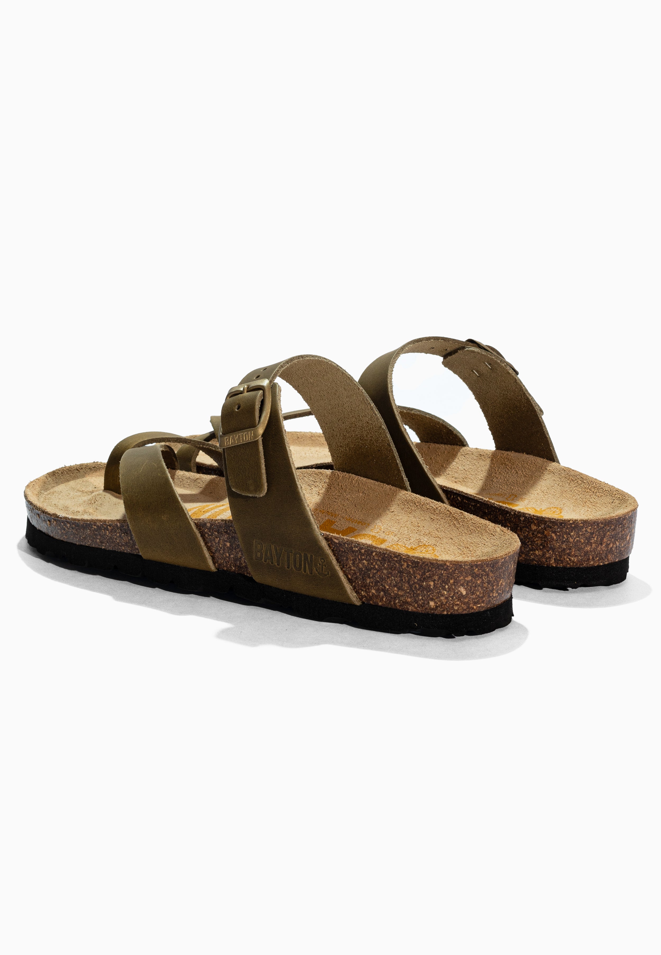 Sandales Diane Kaki en Cuir