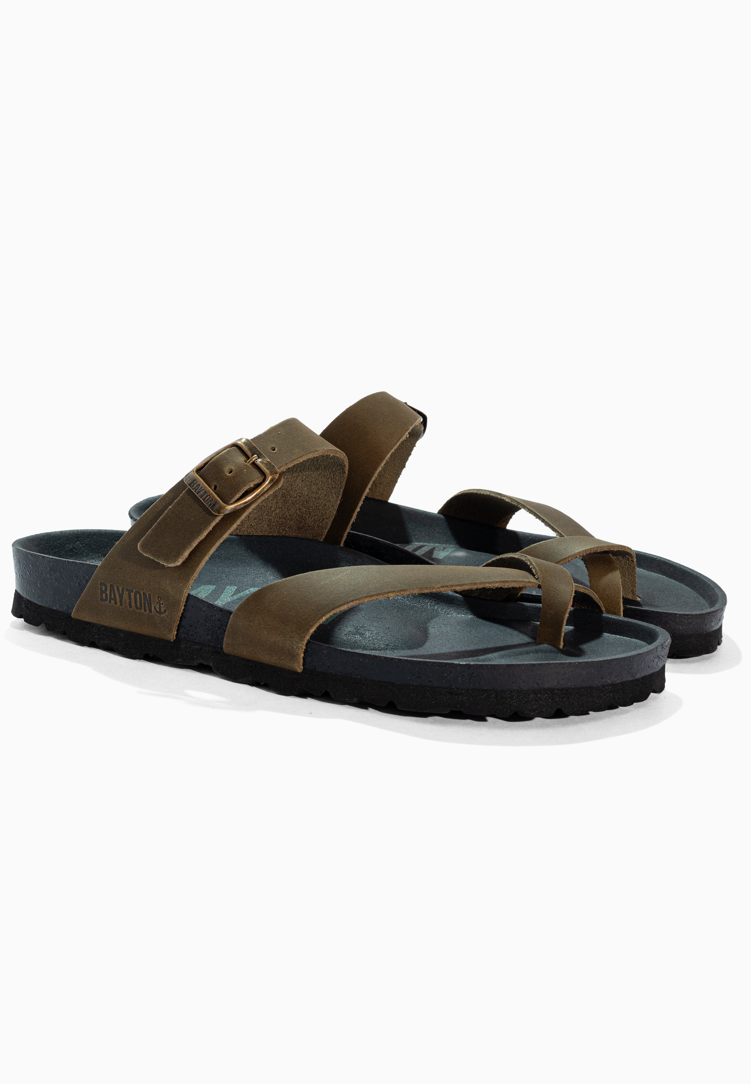 Diane Khaki Leather Sandals