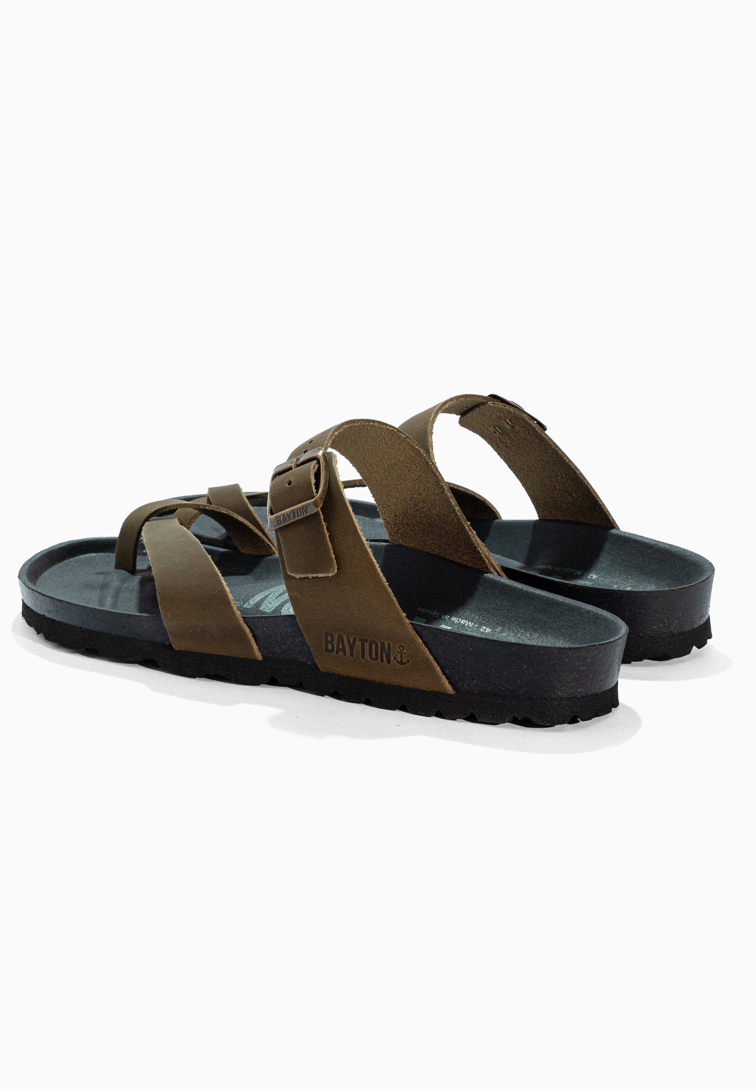 Diane Khaki Leather Sandals