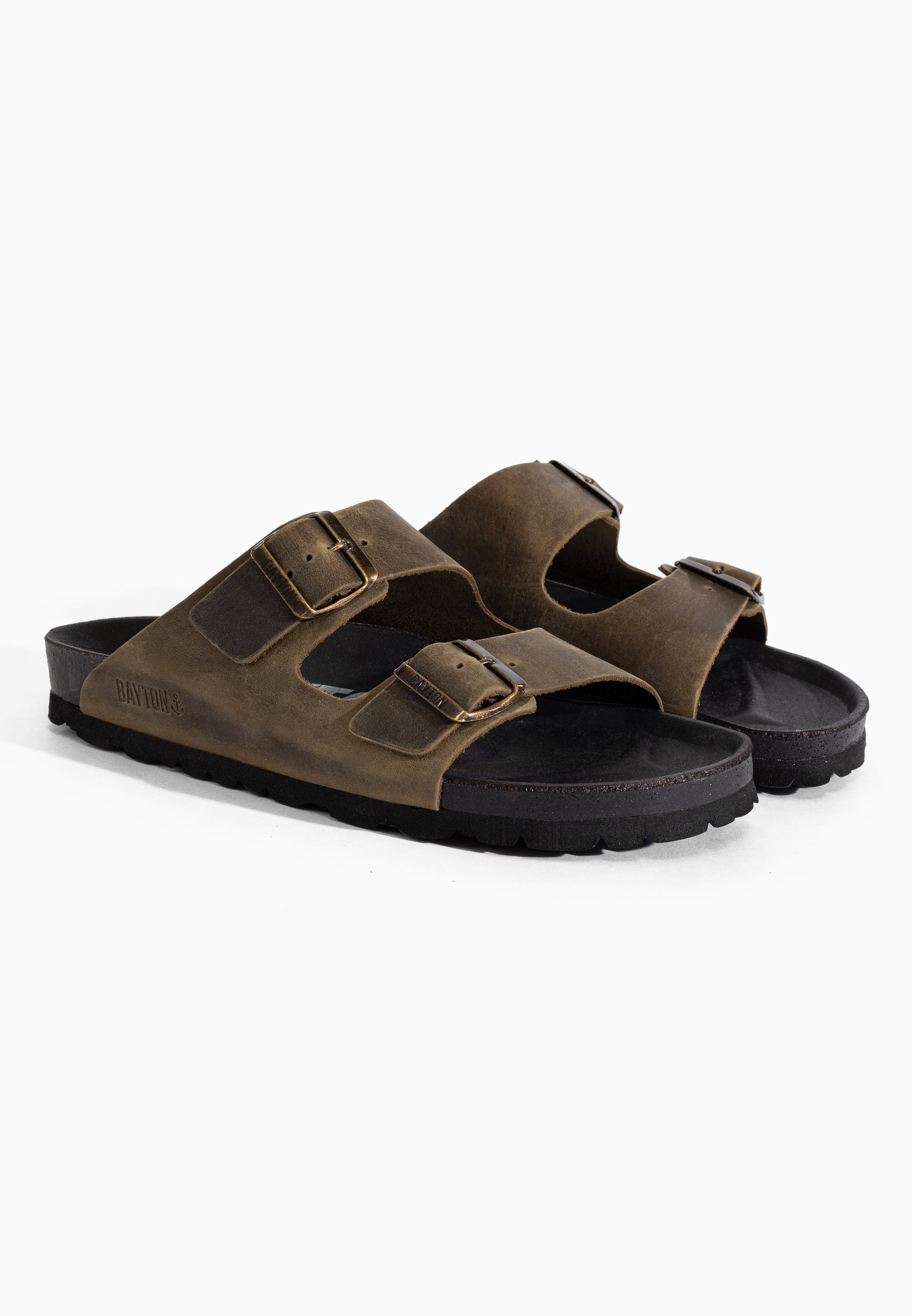 Sandales Atlas Kaki en Cuir