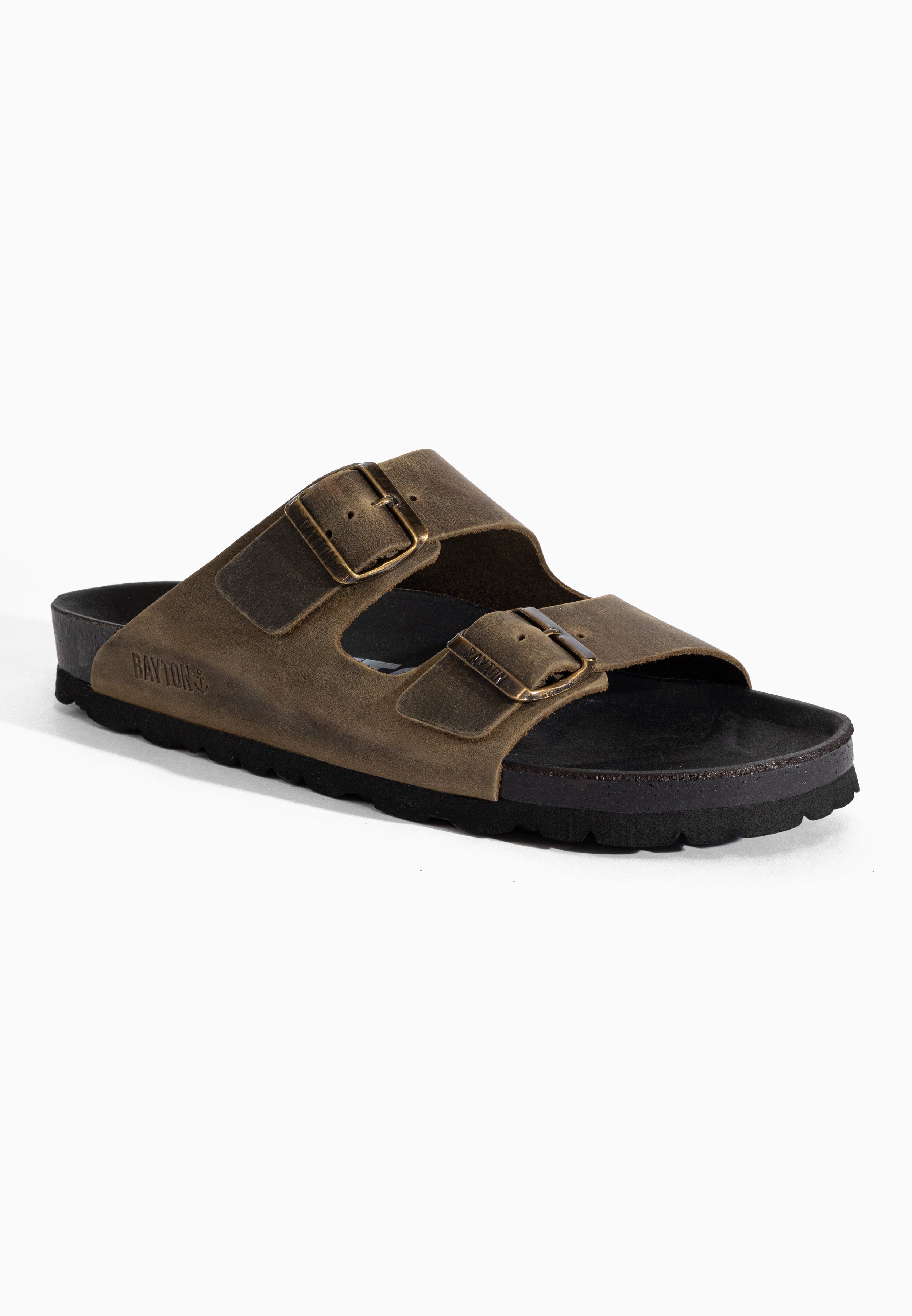 Atlas Khaki Leather Sandals