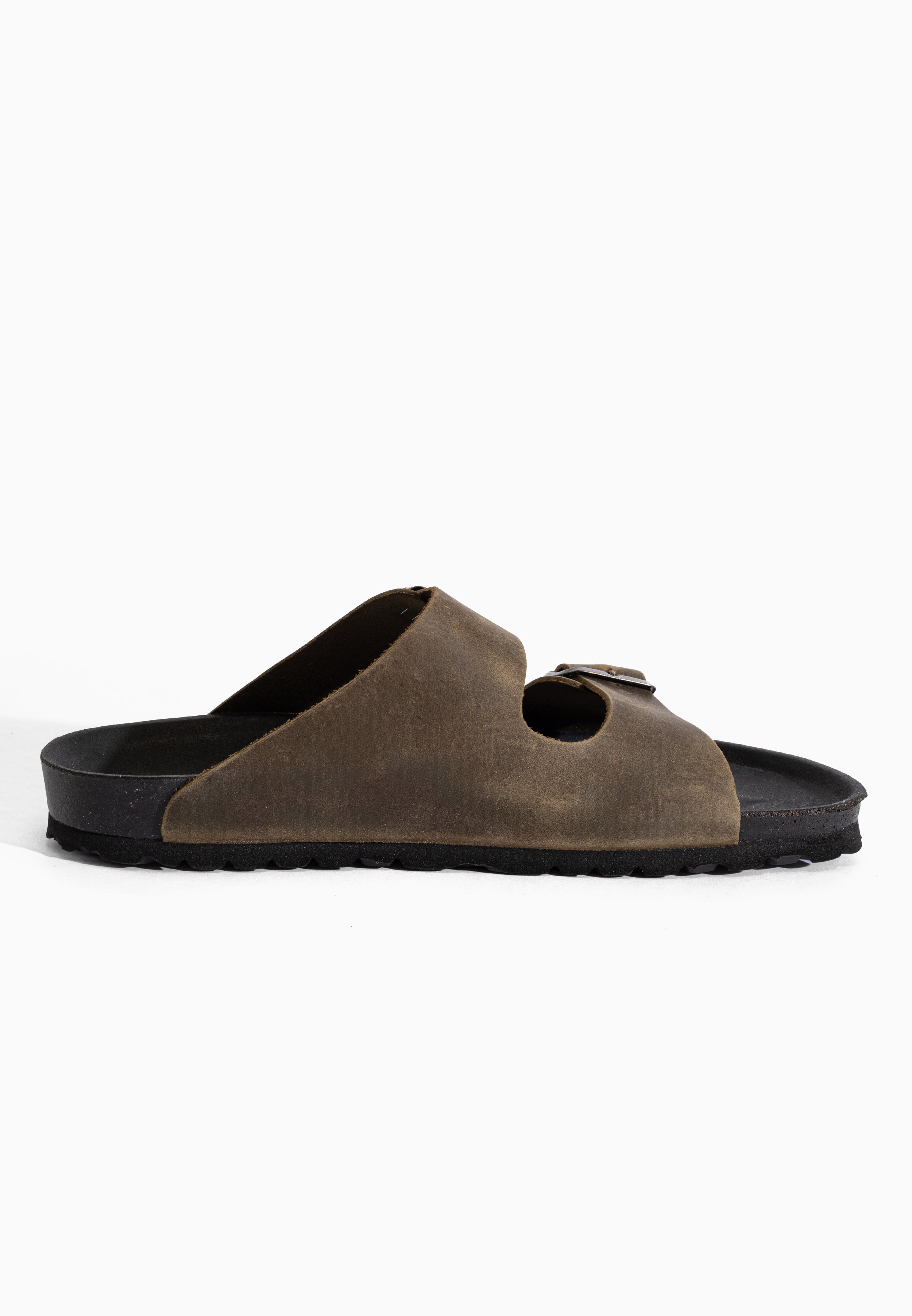 Atlas Khaki Leather Sandals