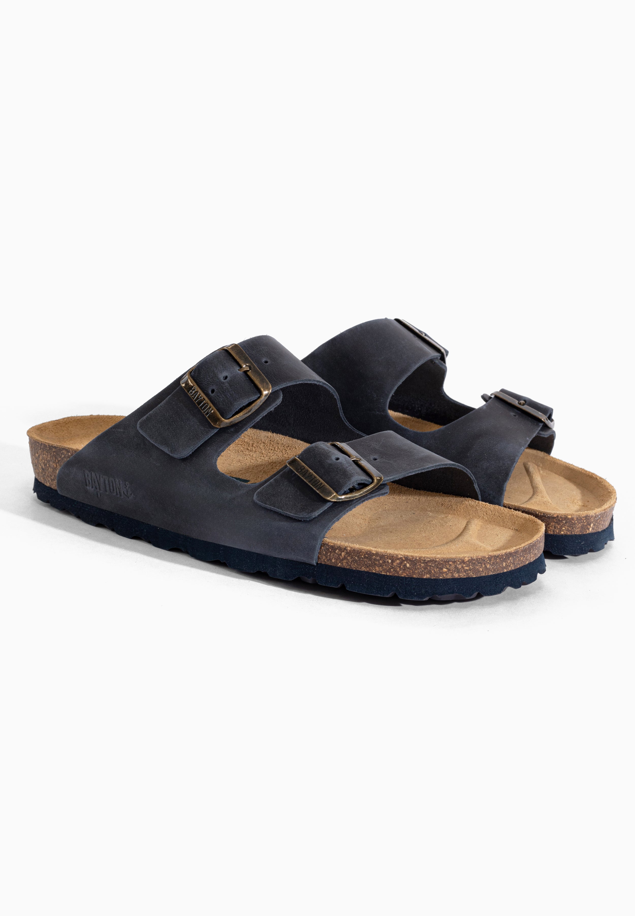 Sandales Atlas Bleu marine en Cuir