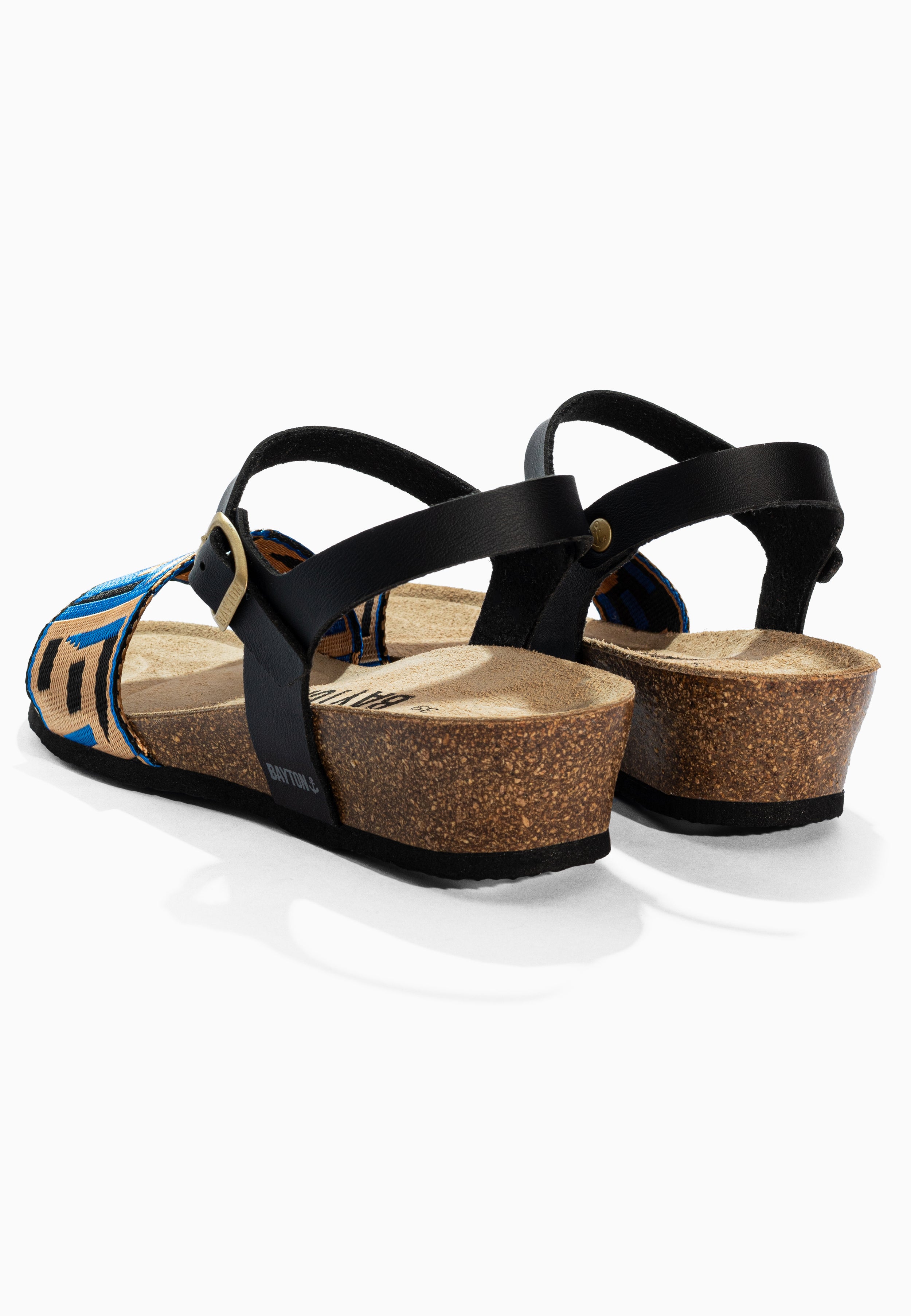 Legane Blue and Black and Gold Sandals