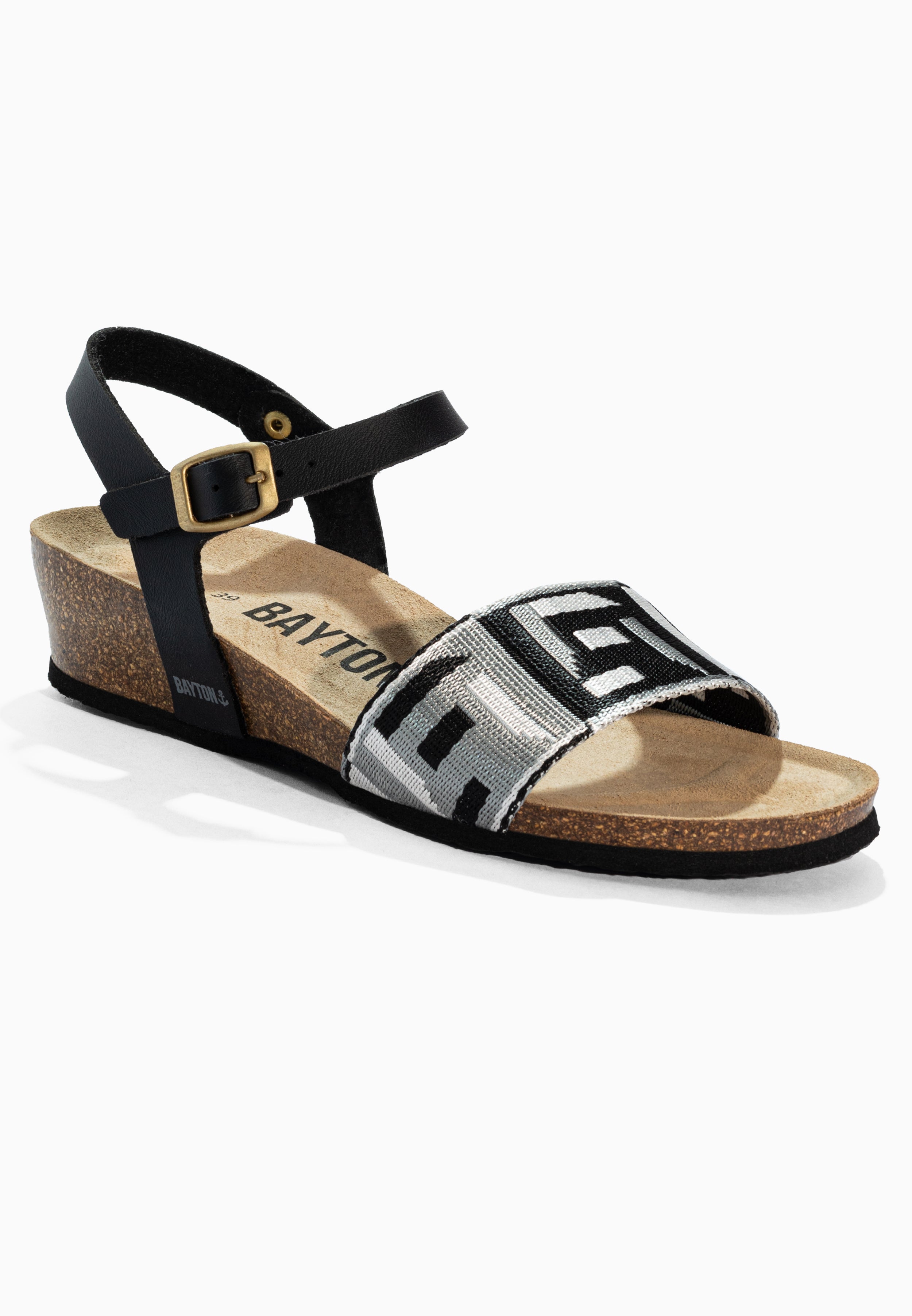 Legane Grey and Black and Silver Sandals