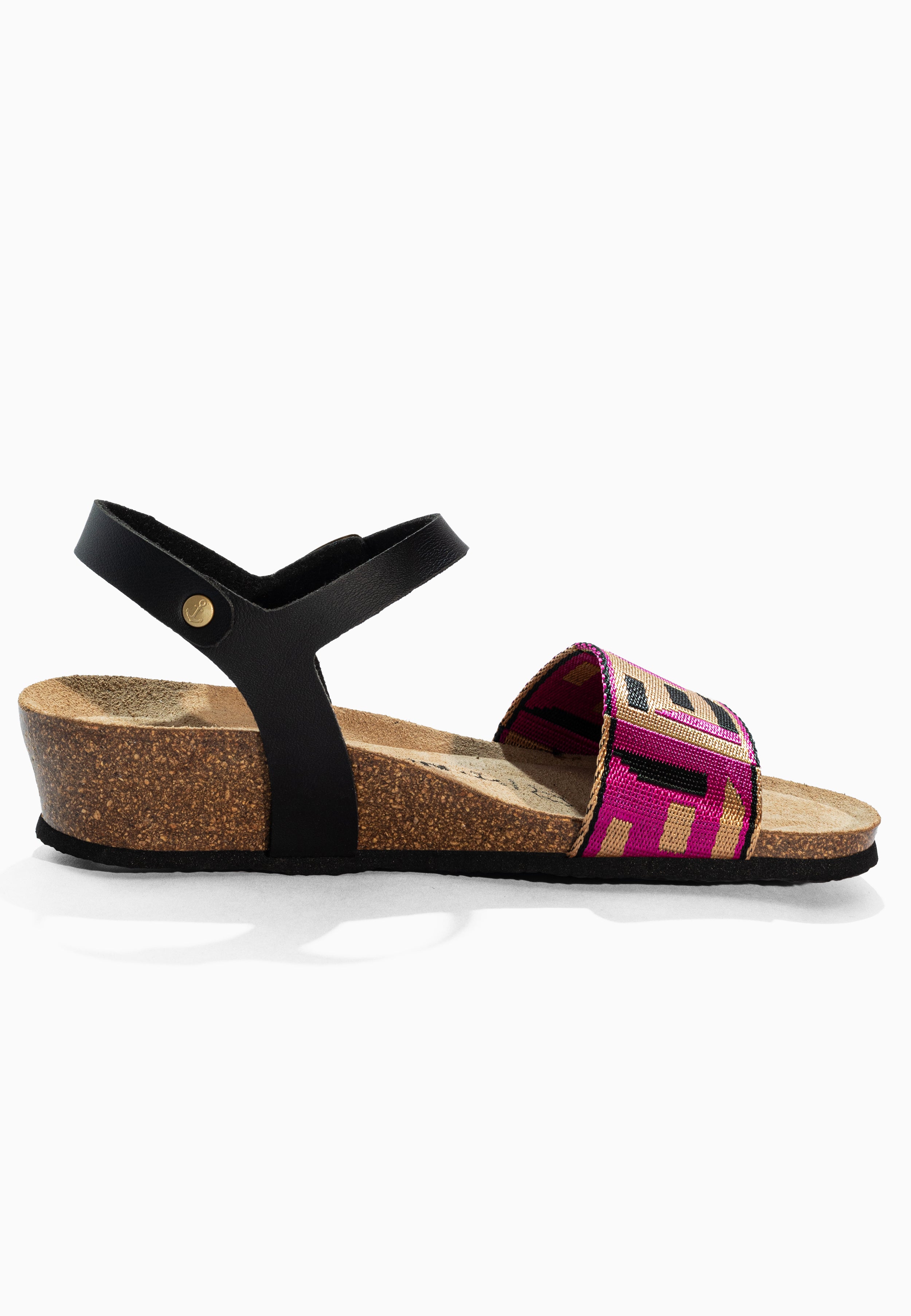 Legane Pink and Black and Gold Sandals