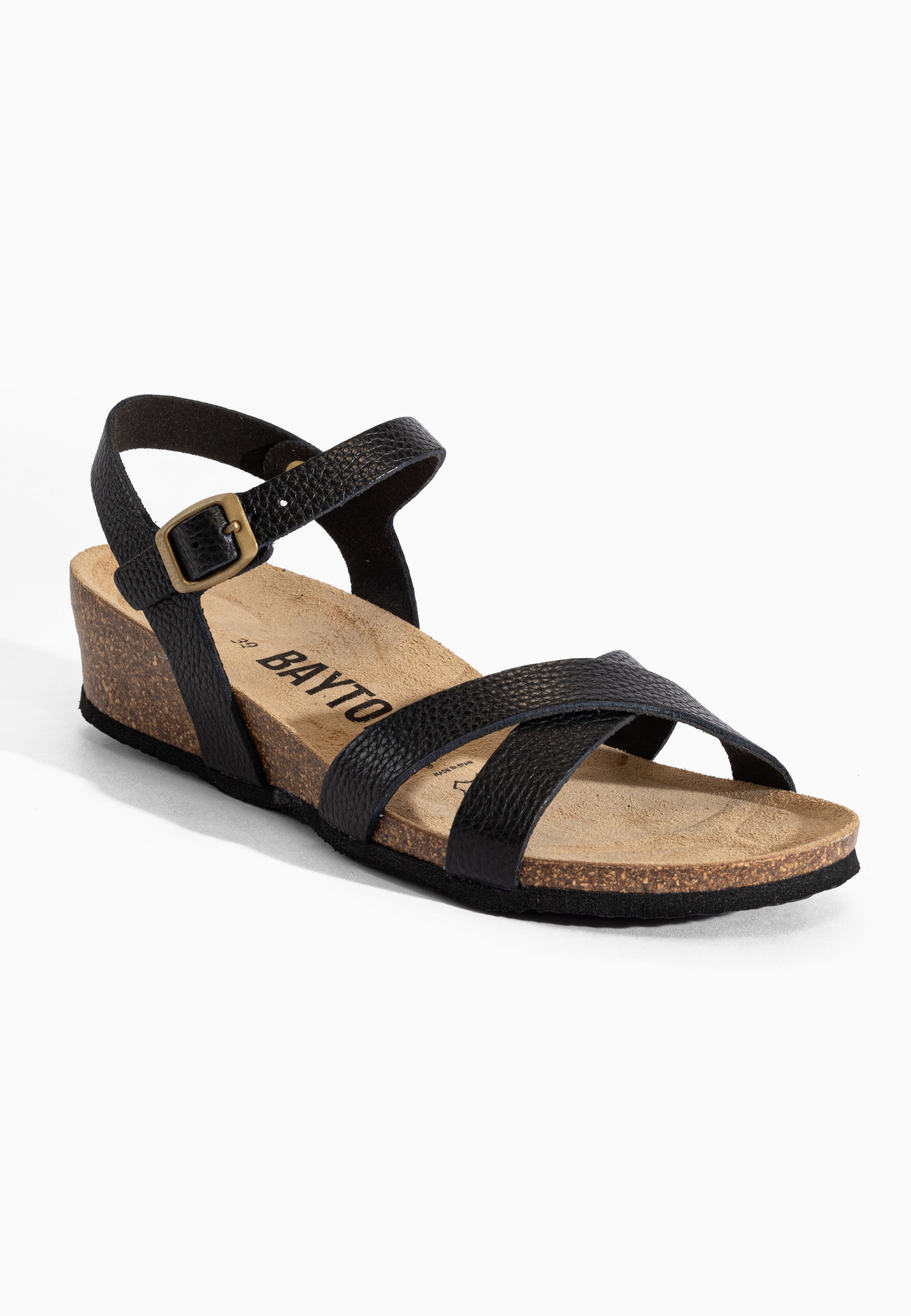 Canberra Black Leather Sandals