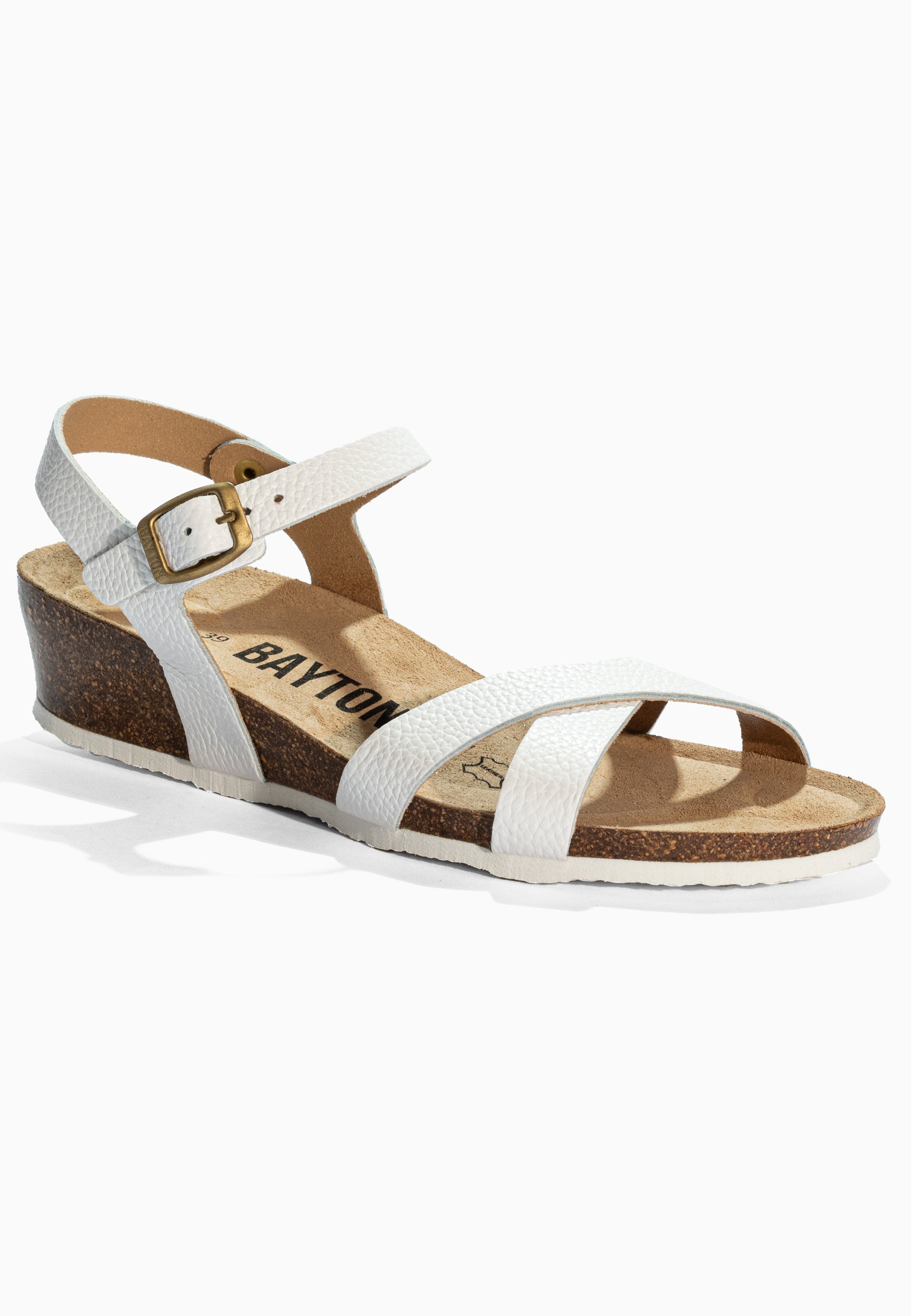 Canberra White Leather Sandals