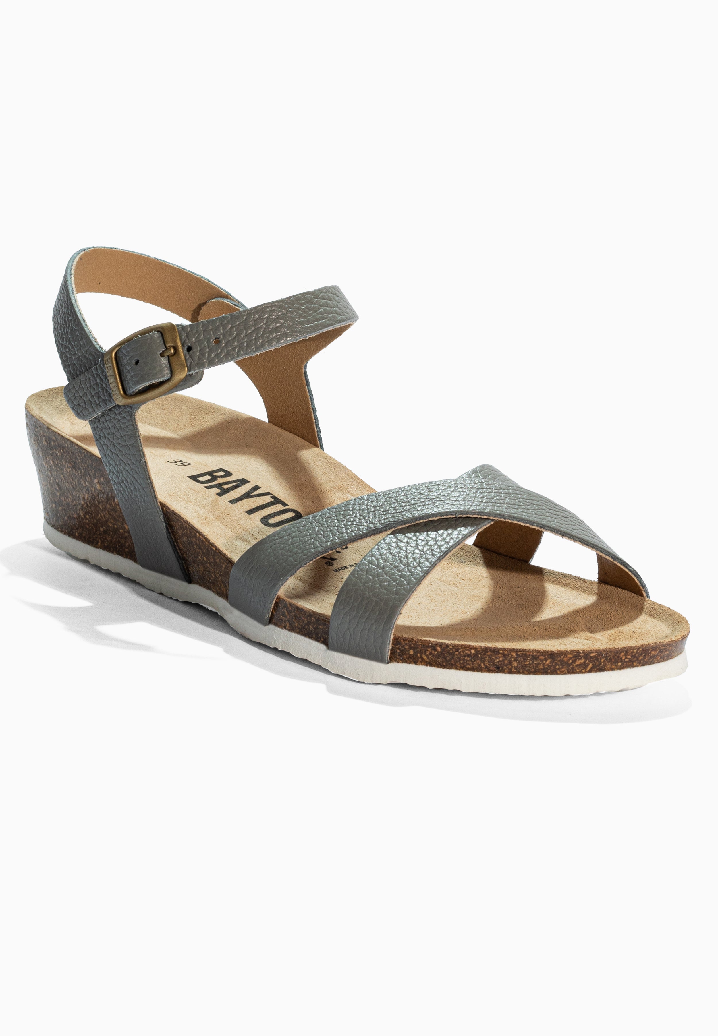 Canberra Gray Leather Sandals