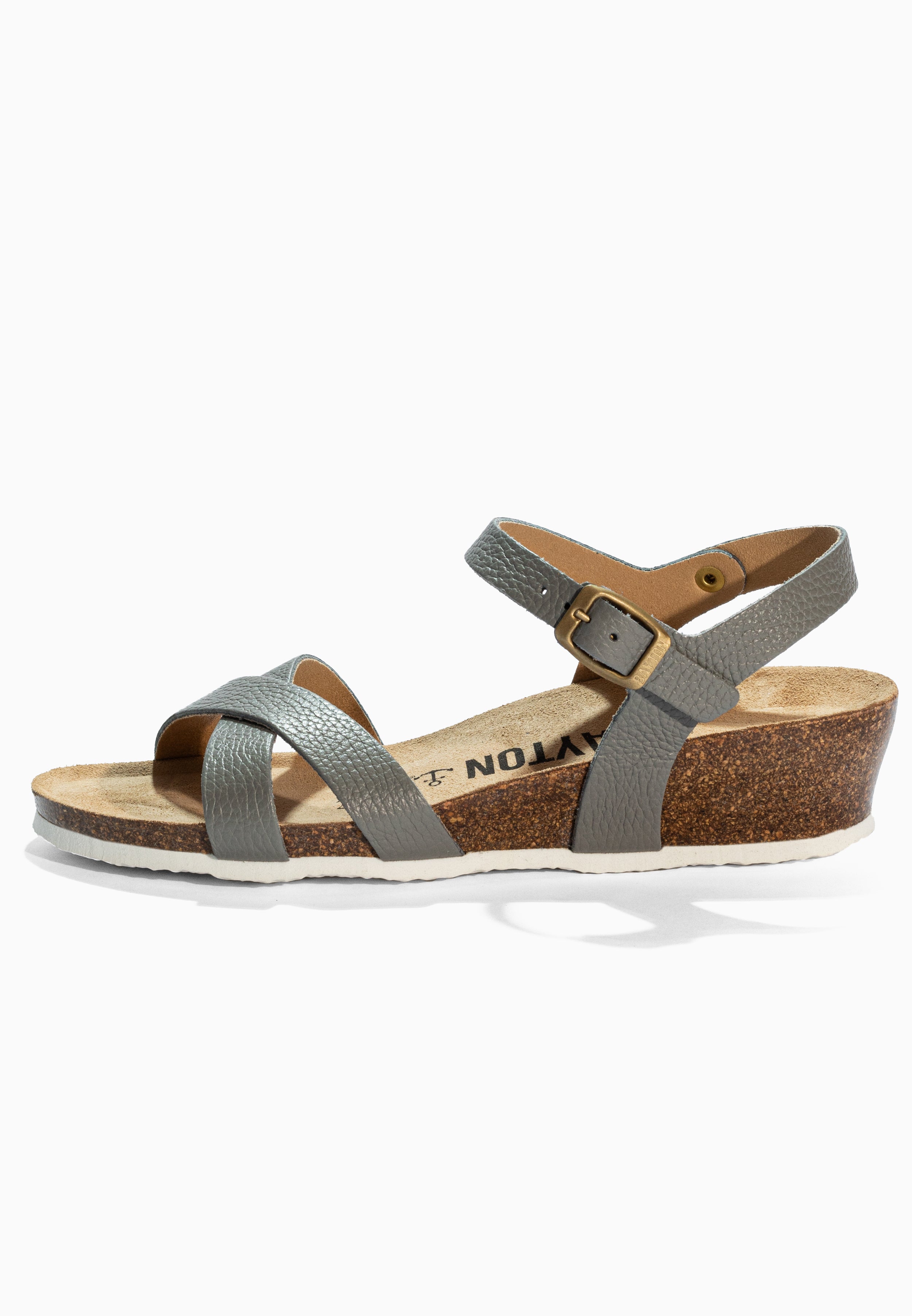 Canberra Gray Leather Sandals