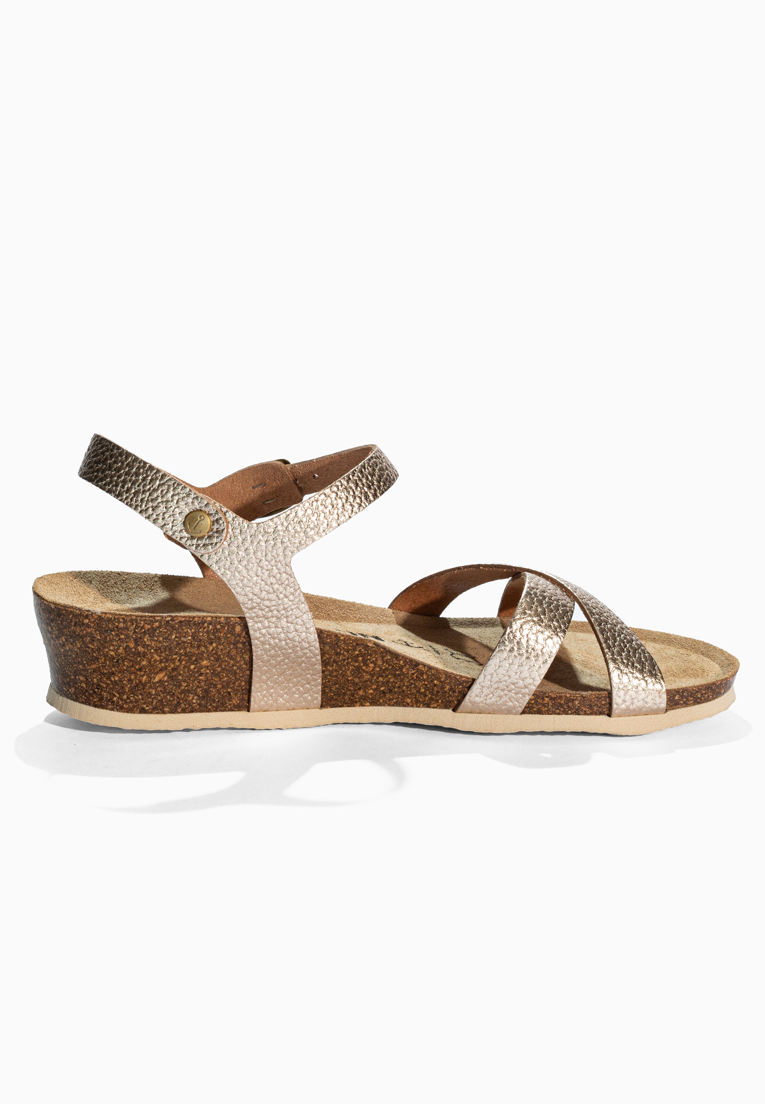 Canberra Gold Leather Sandals