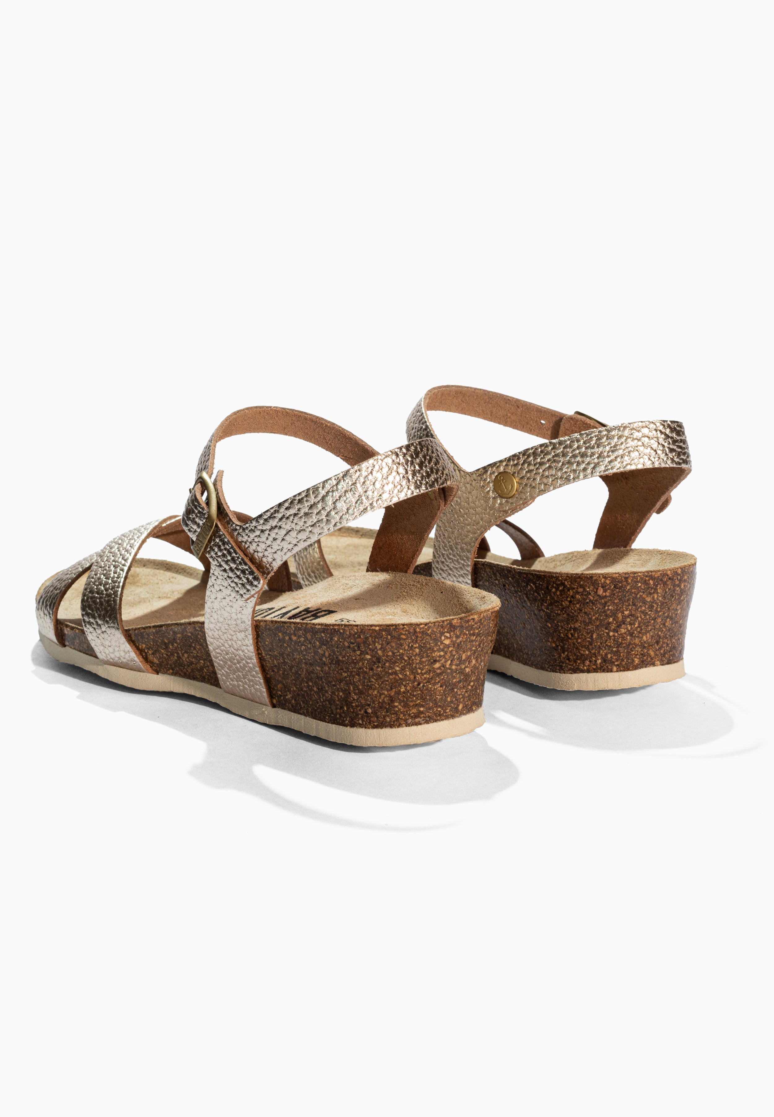 Canberra Gold Leather Sandals