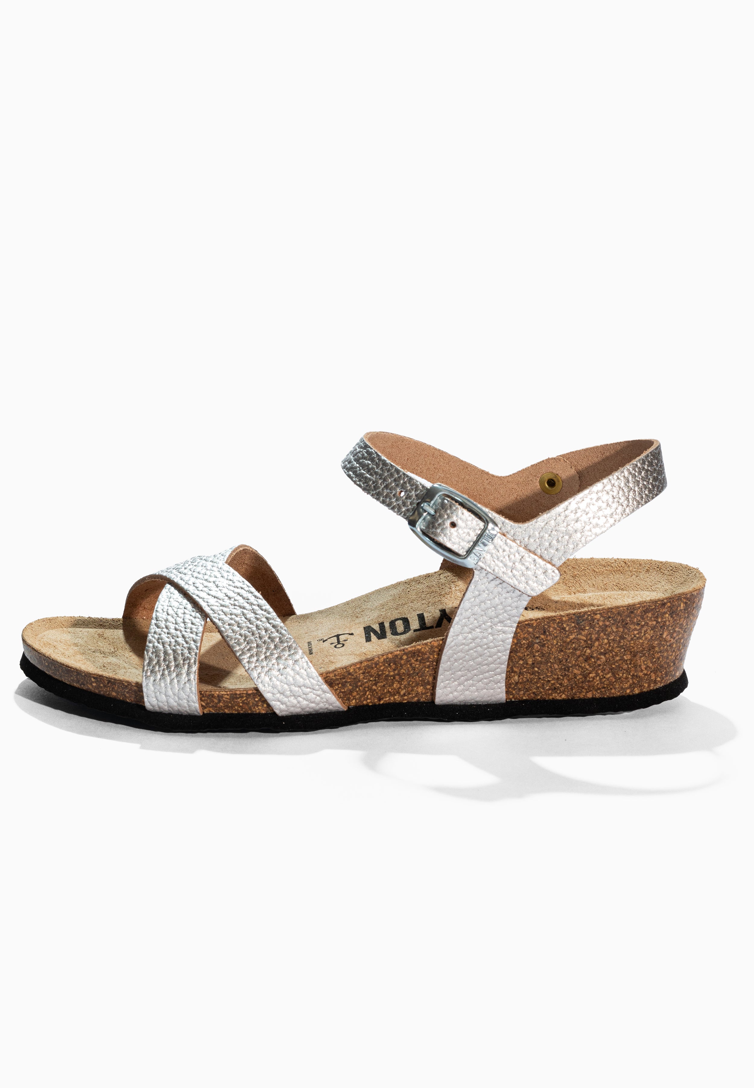 Canberra Silver Leather Sandals