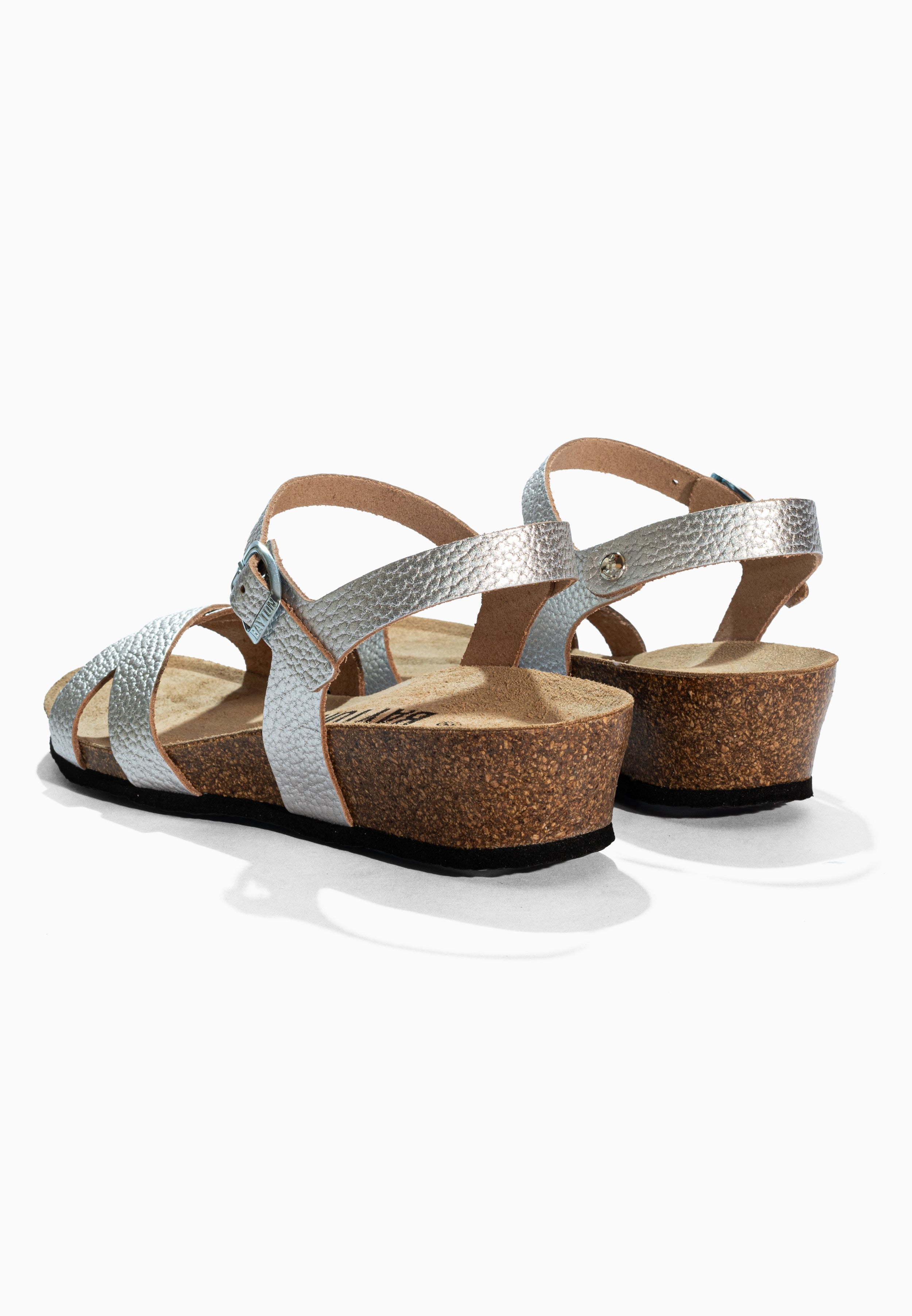 Canberra Silver Leather Sandals