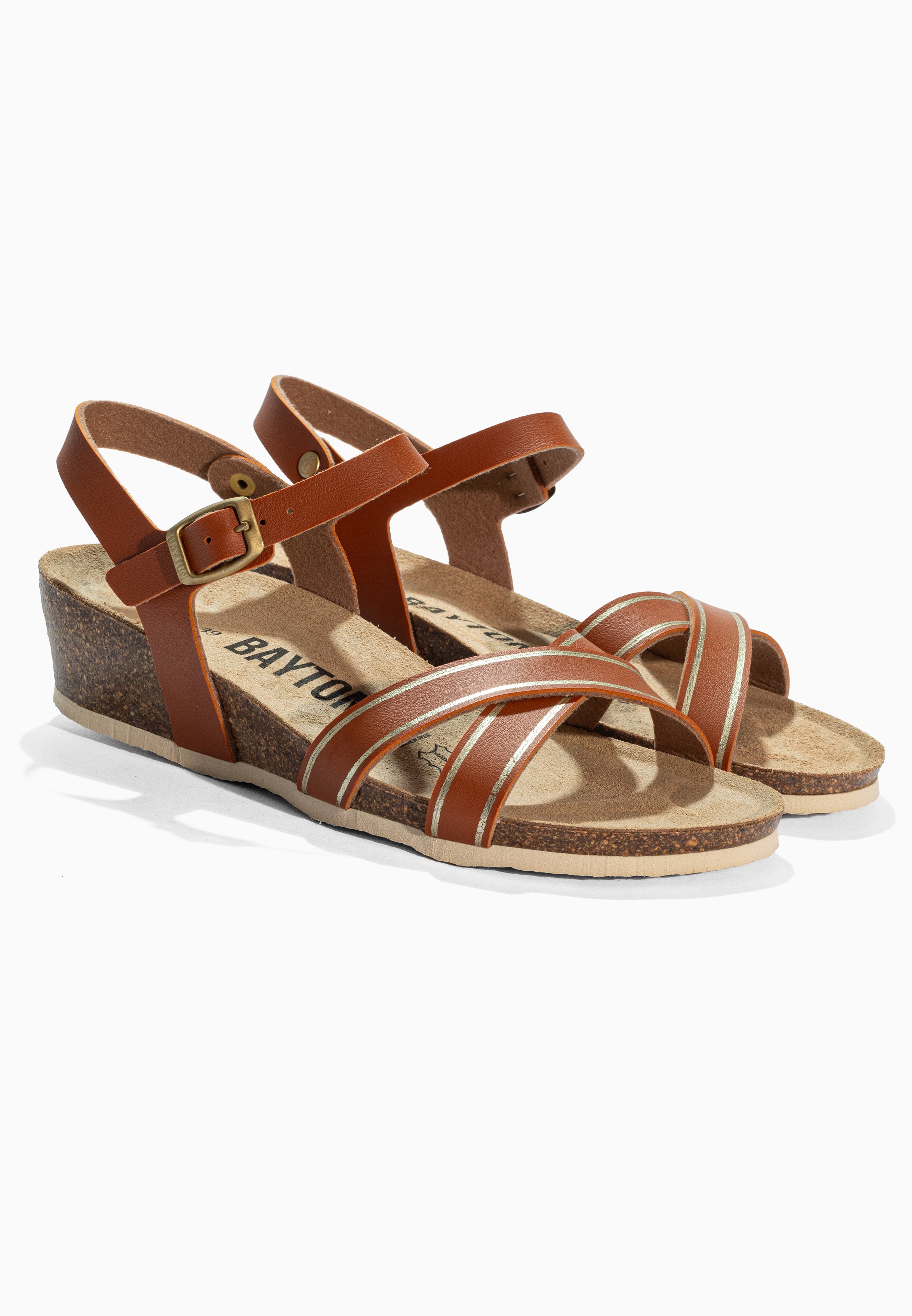 Canberra Camel and Gold Sandals