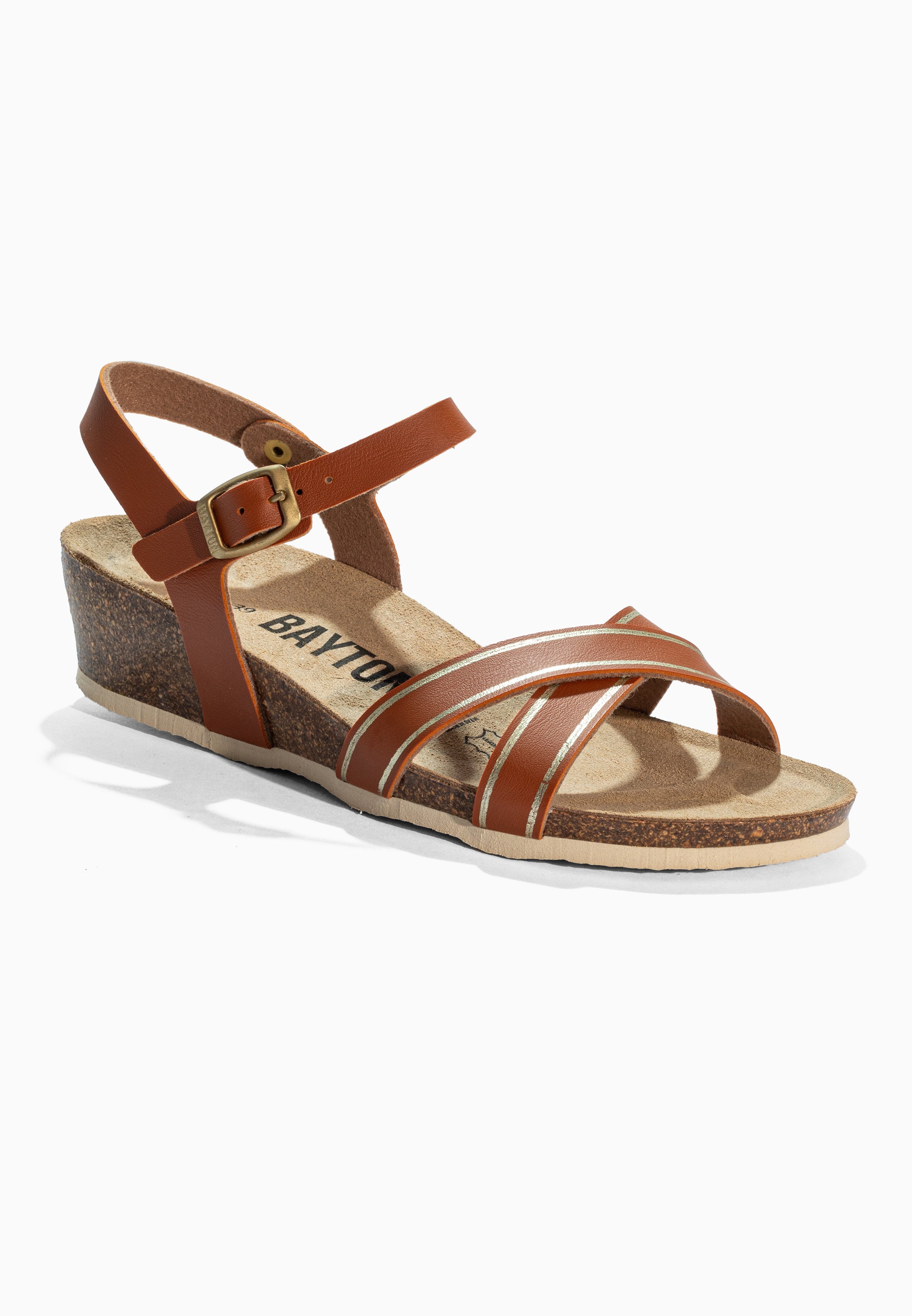 Canberra Camel and Gold Sandals