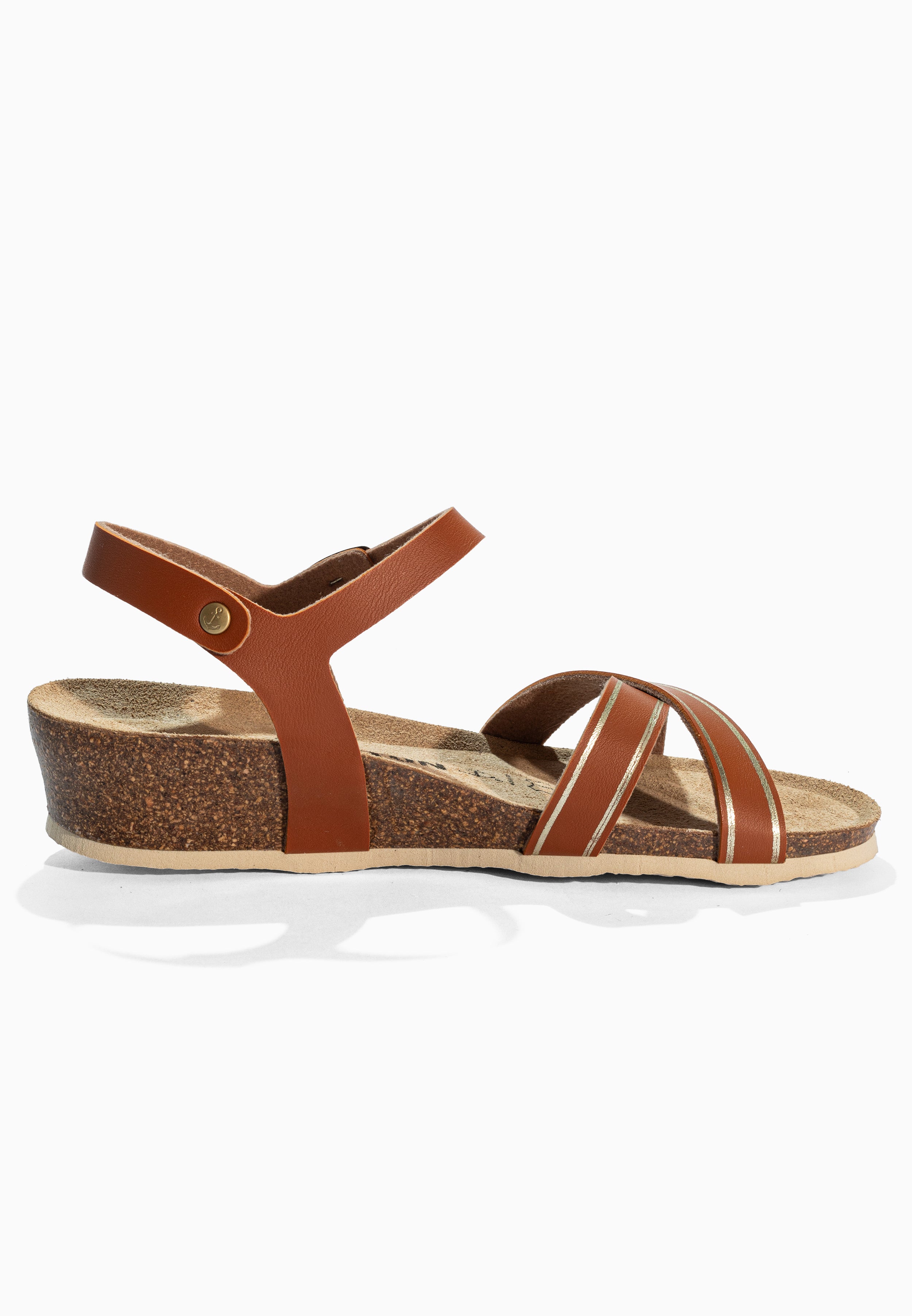 Canberra Camel and Gold Sandals