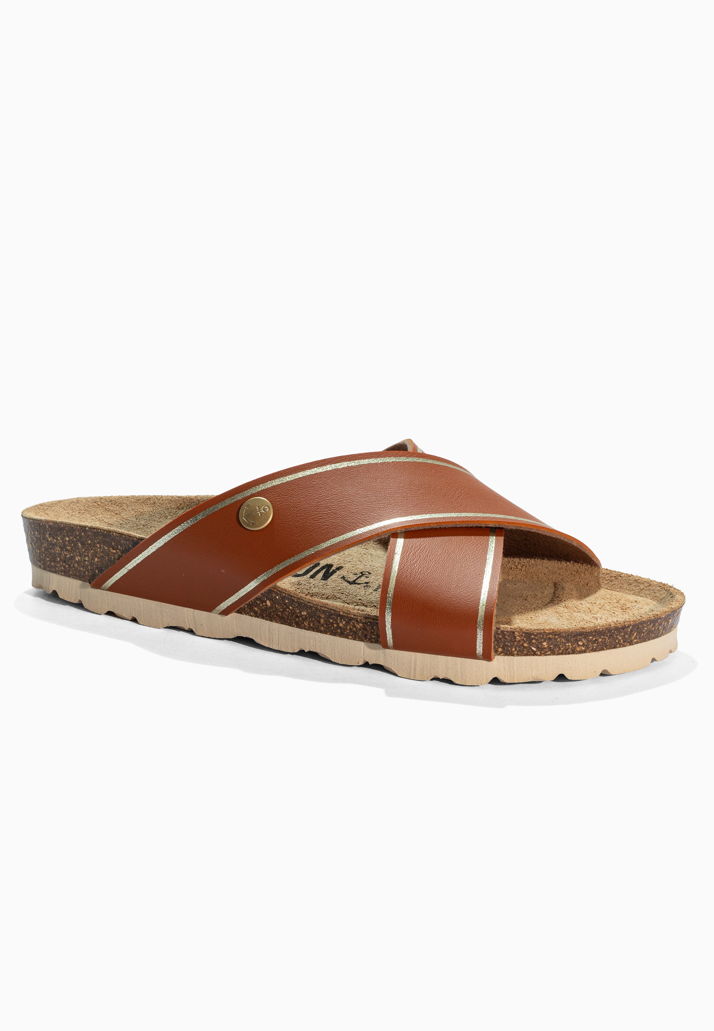 Elche Brown and Gold Sandals