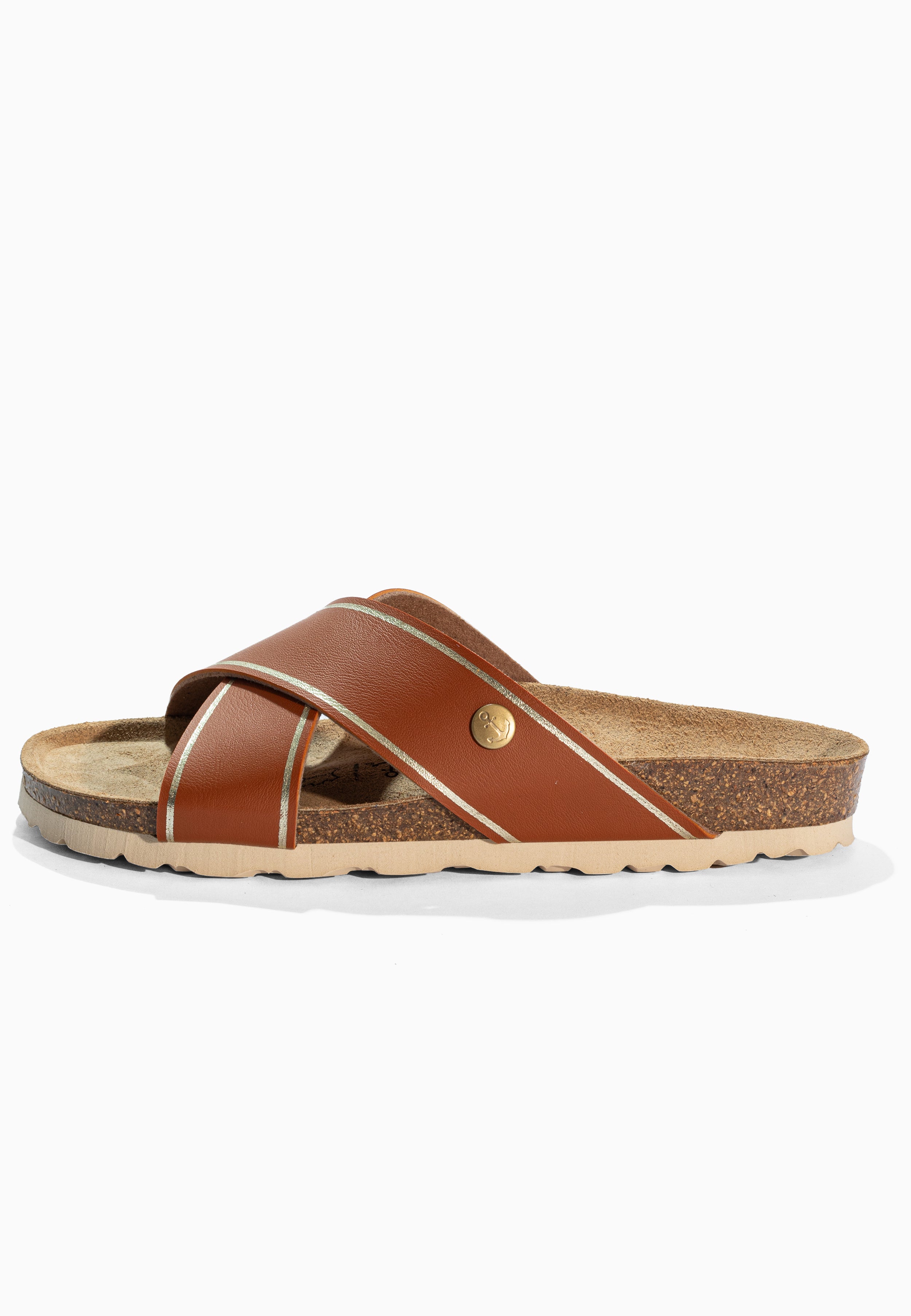 Elche Brown and Gold Sandals