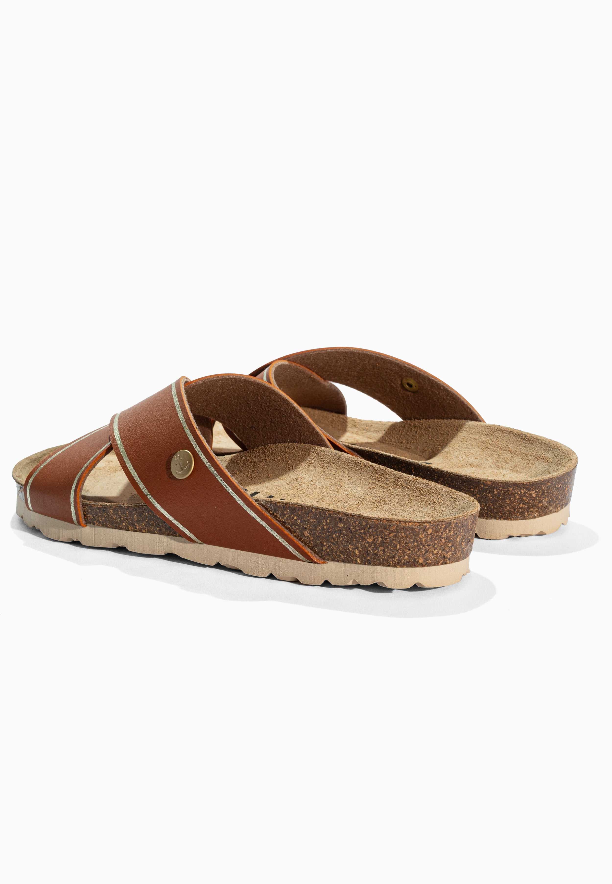 Elche Brown and Gold Sandals