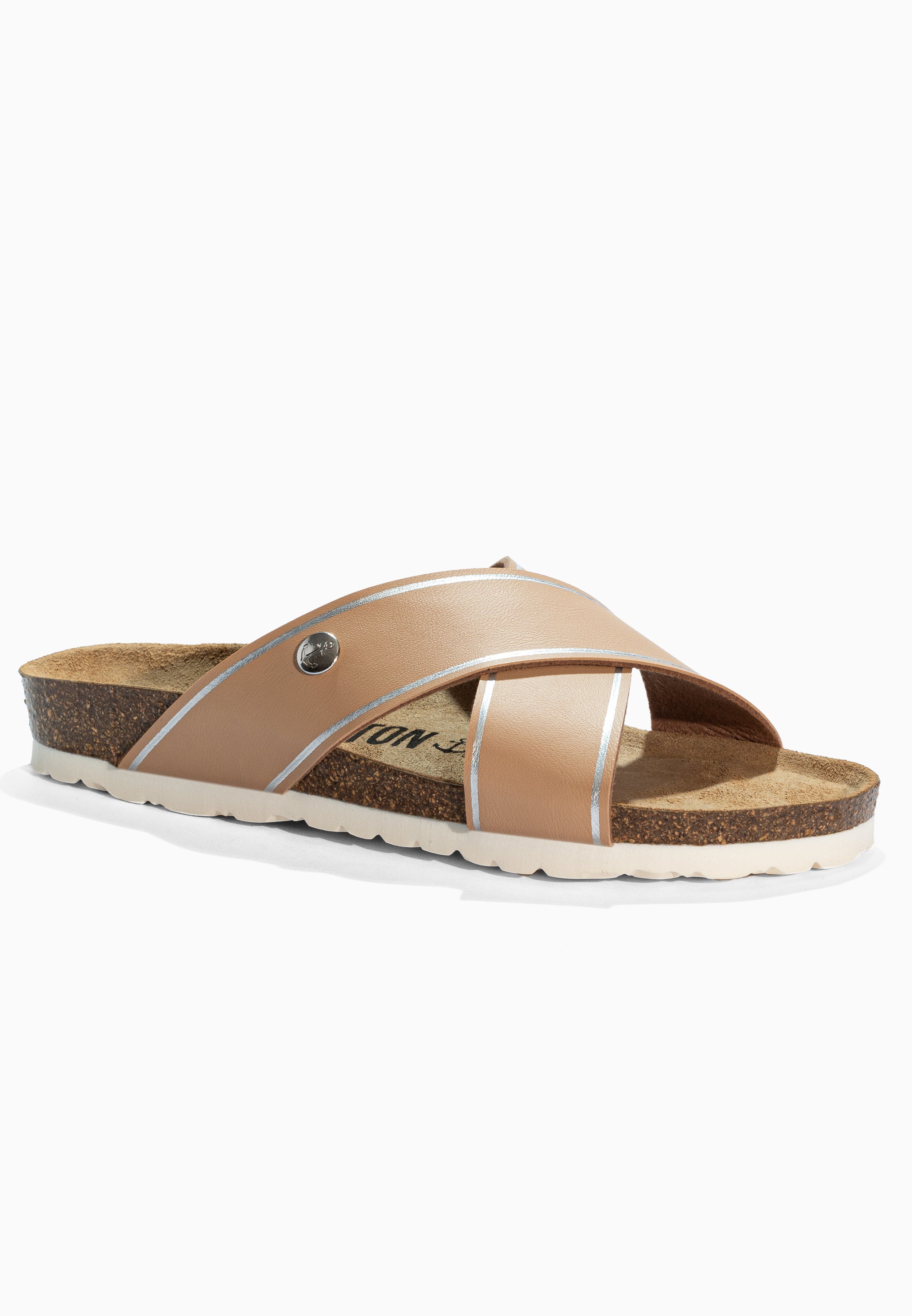 Elche Beige and Silver Sandals