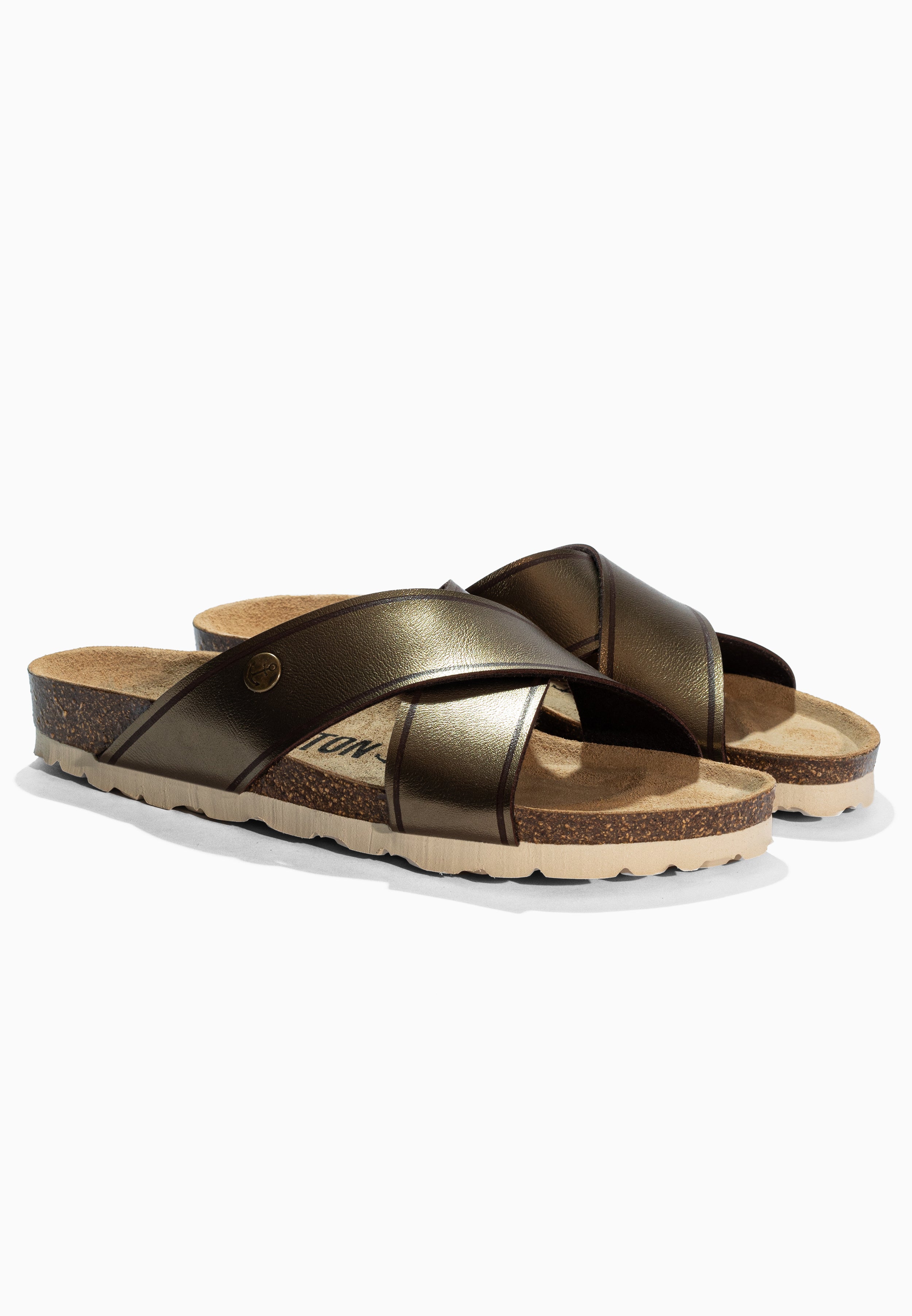 Elche Bronze and Brown Sandals