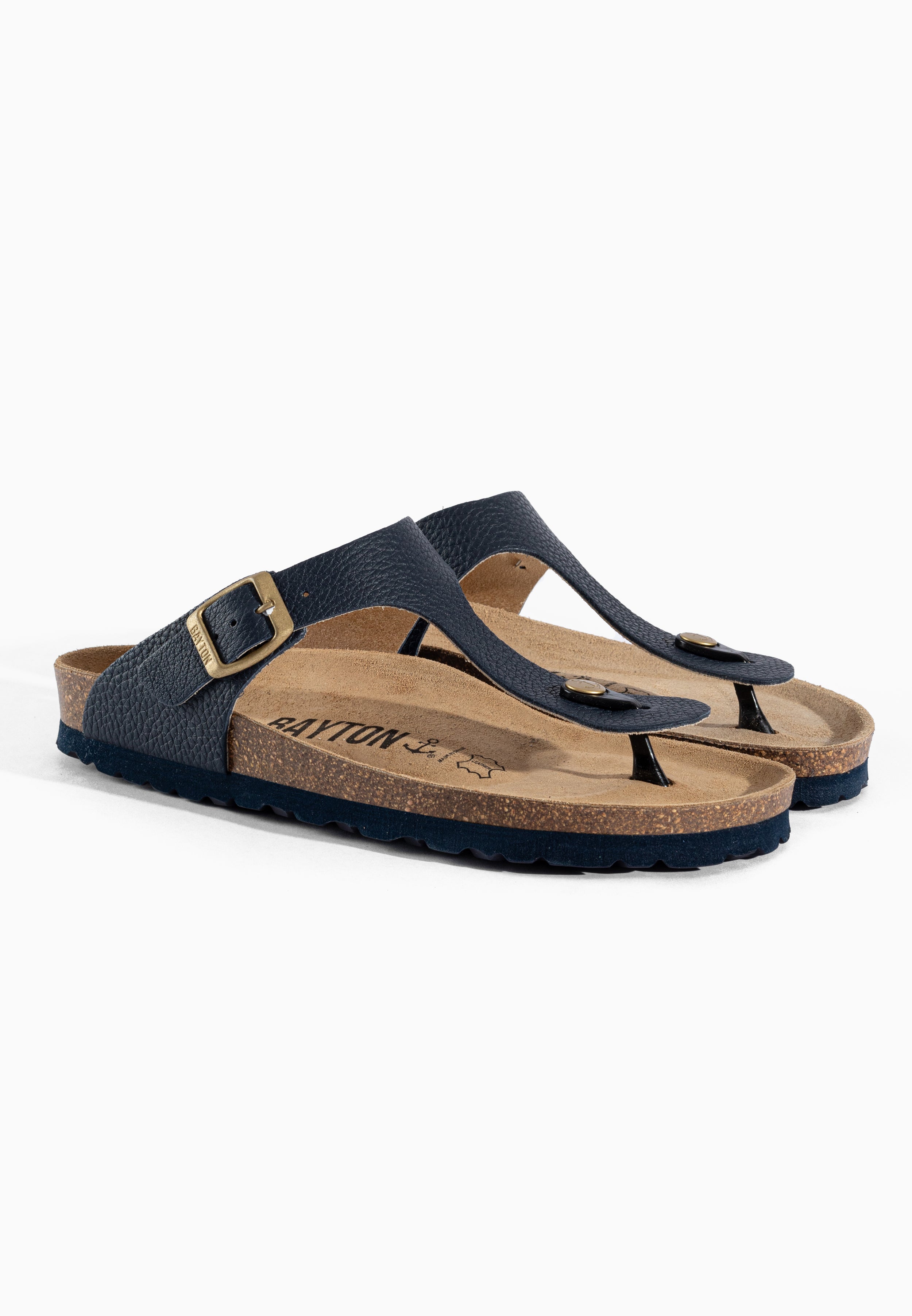 Navy Blue Mercury Leather Sandals