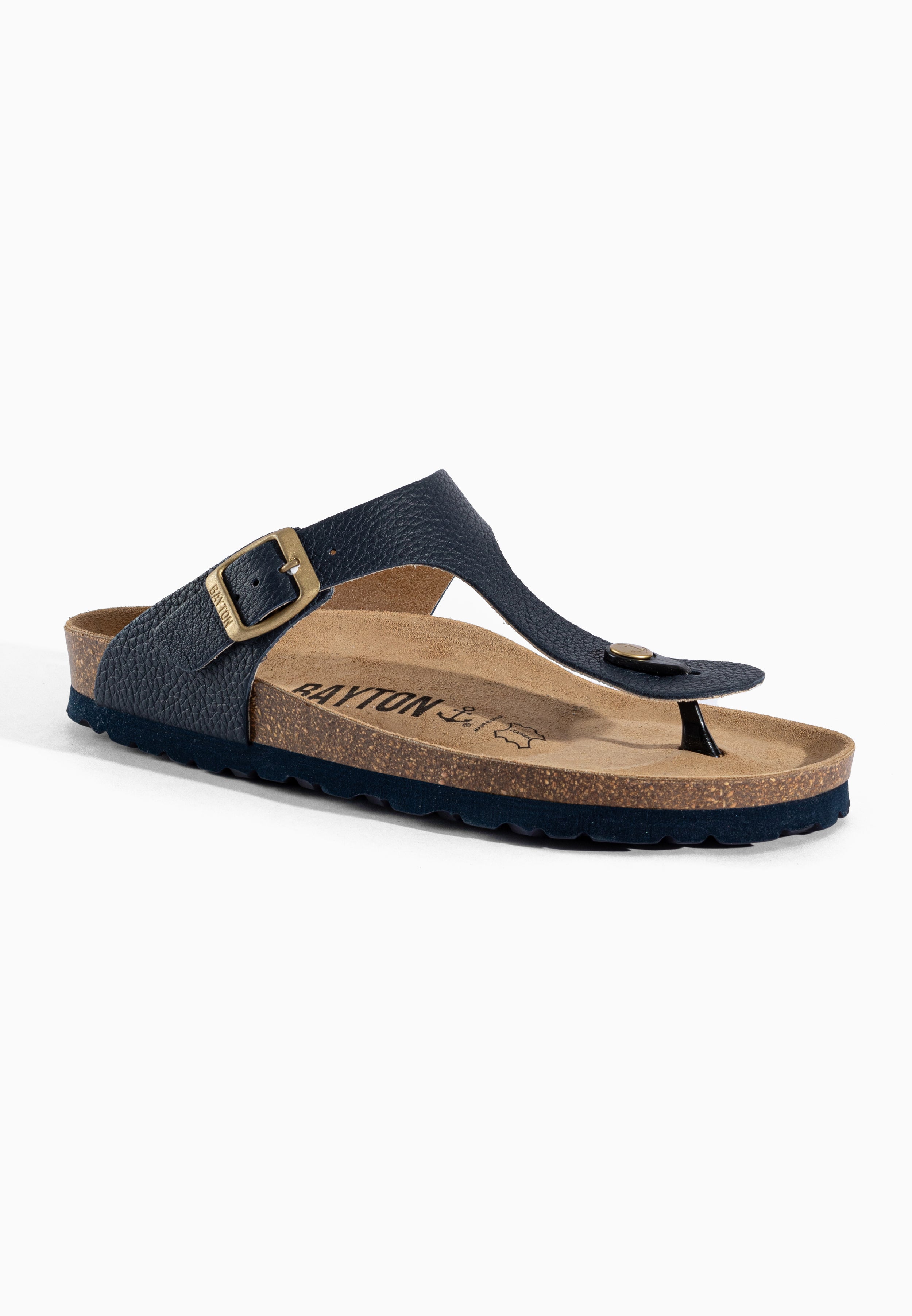 Navy Blue Mercury Leather Sandals