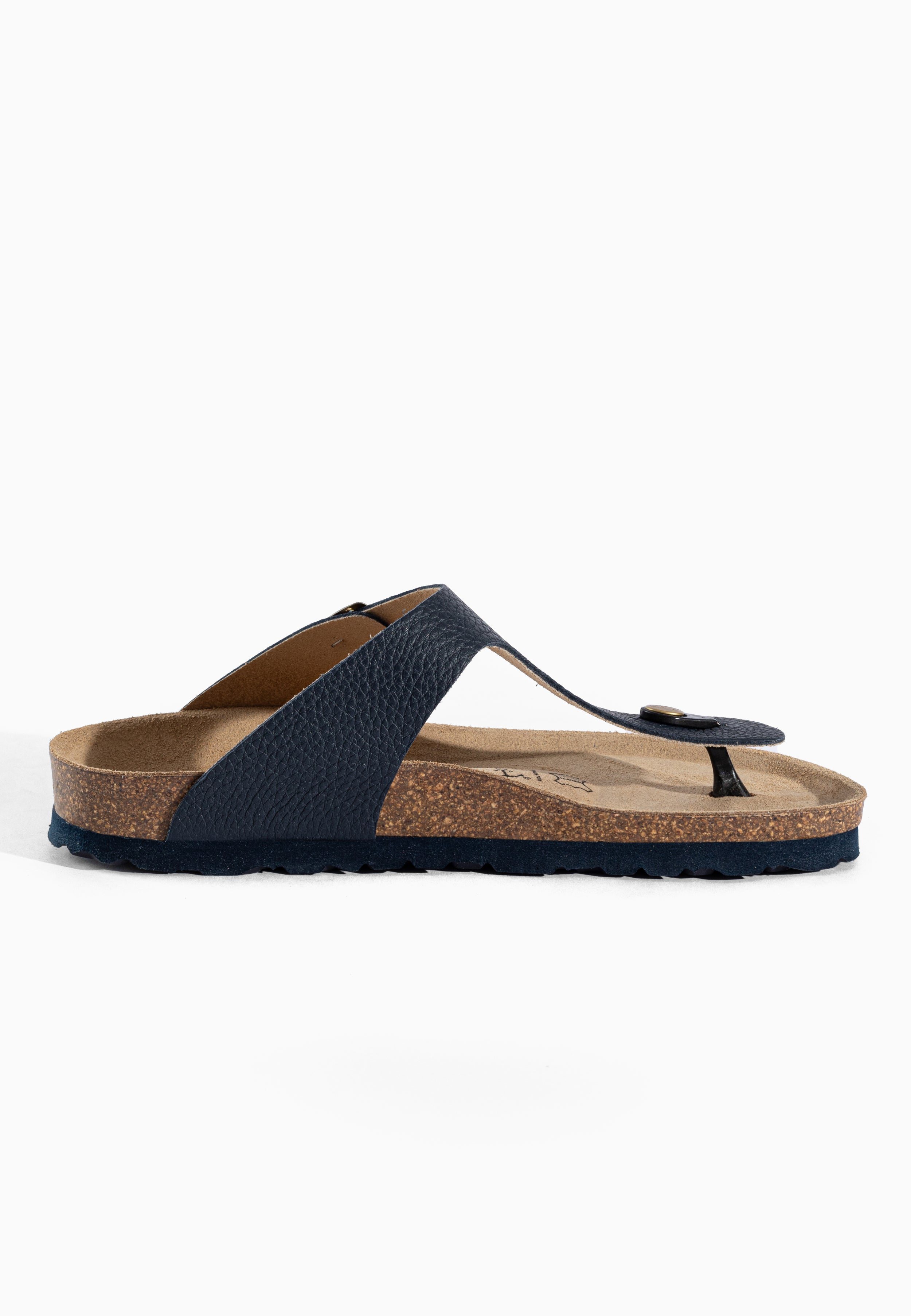 Navy Blue Mercury Leather Sandals