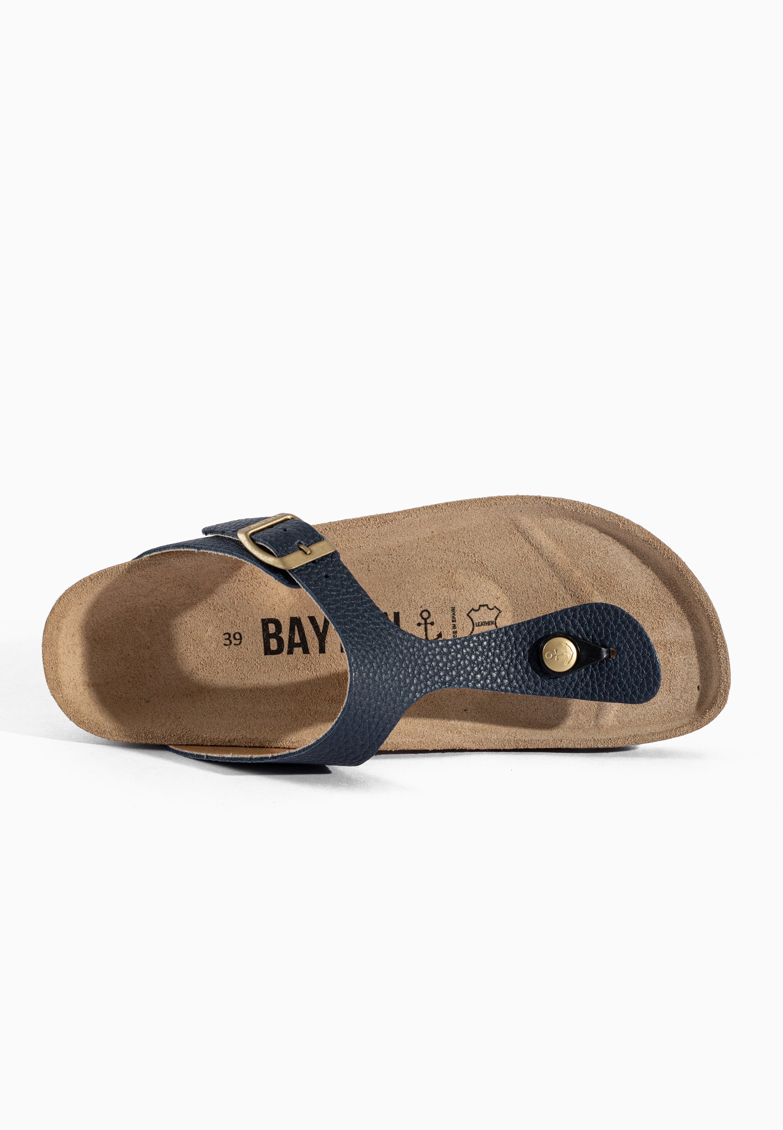 Navy Blue Mercury Leather Sandals