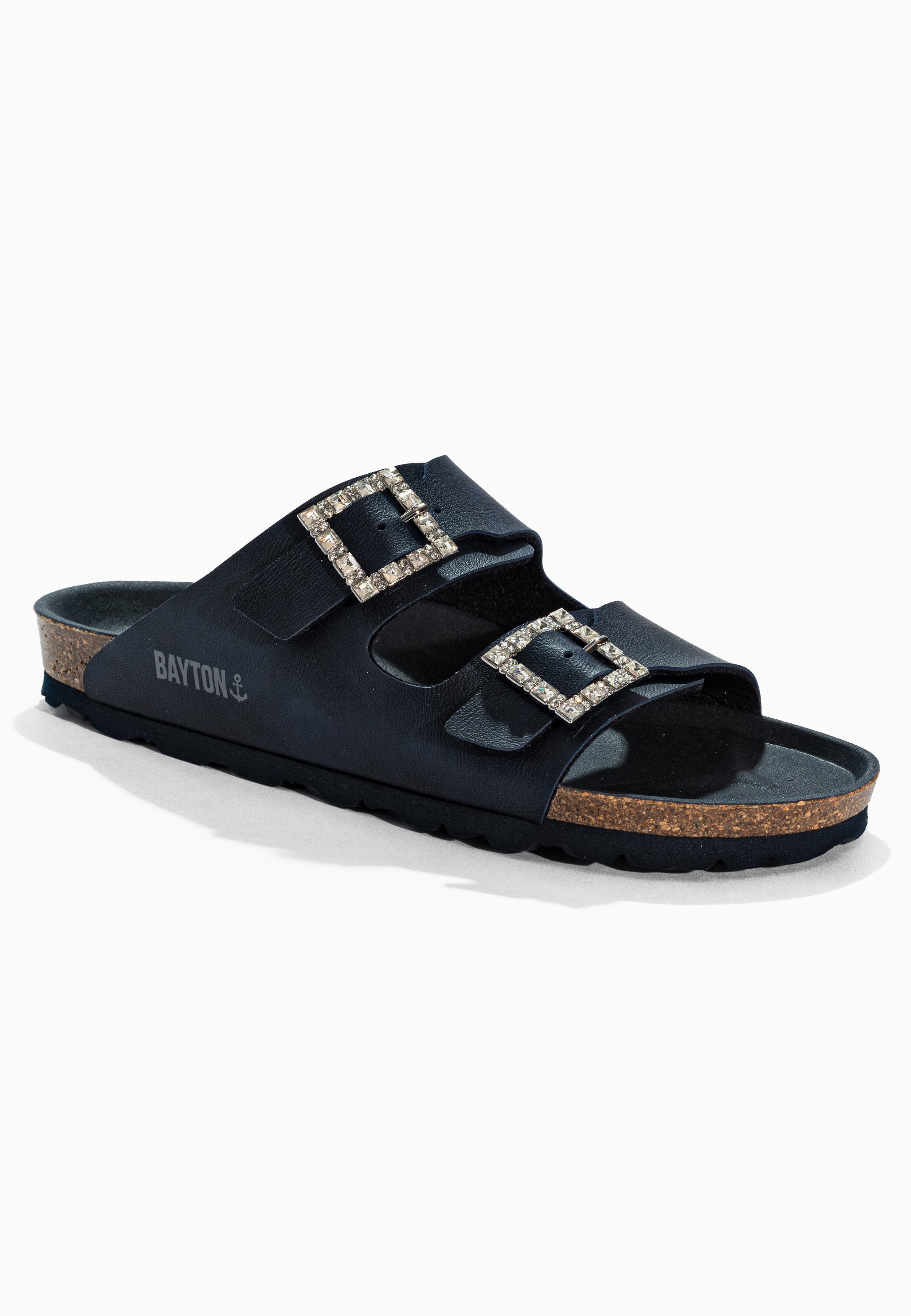 Navy Blue Atlas Strass Sandals