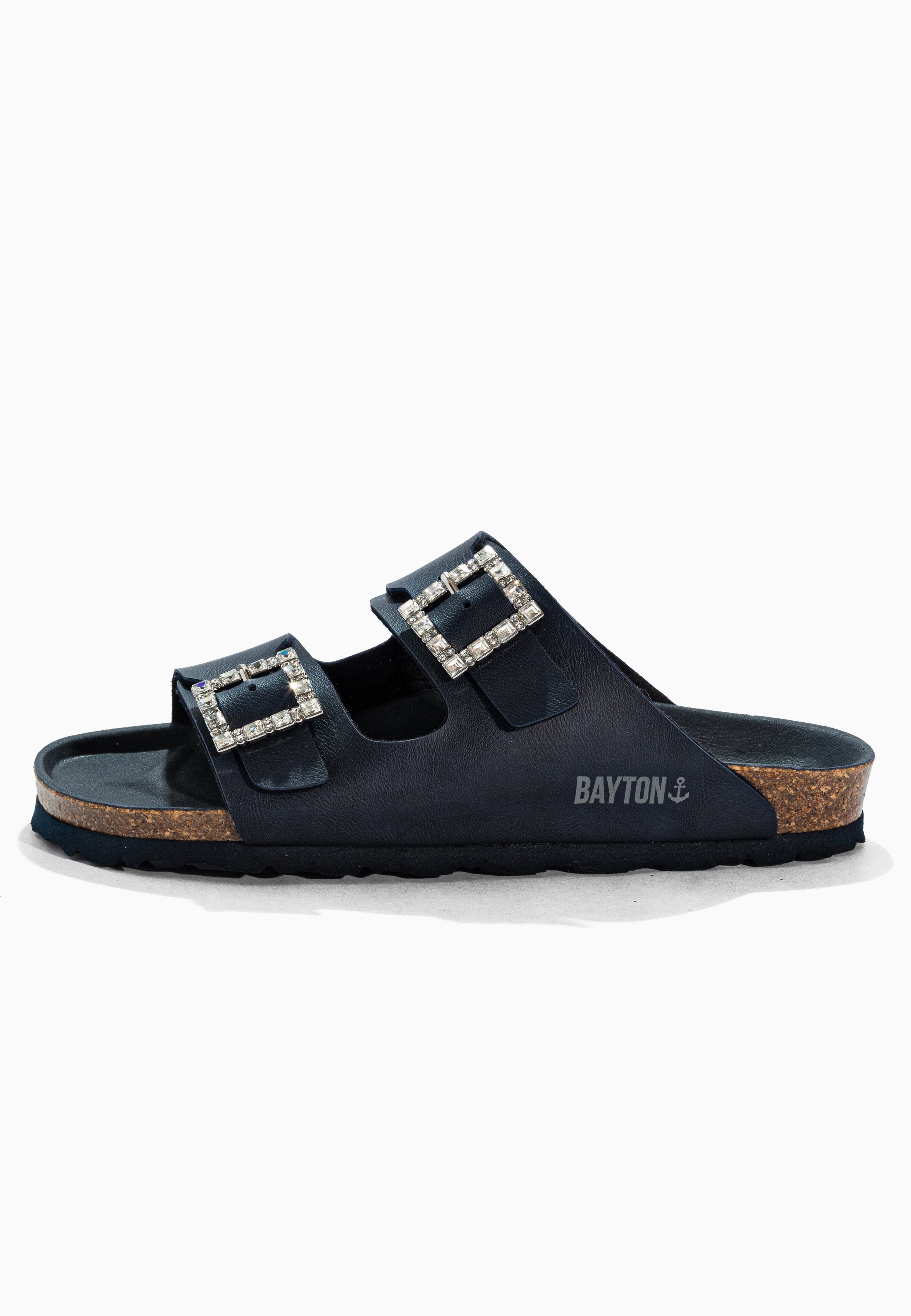 Navy Blue Atlas Strass Sandals