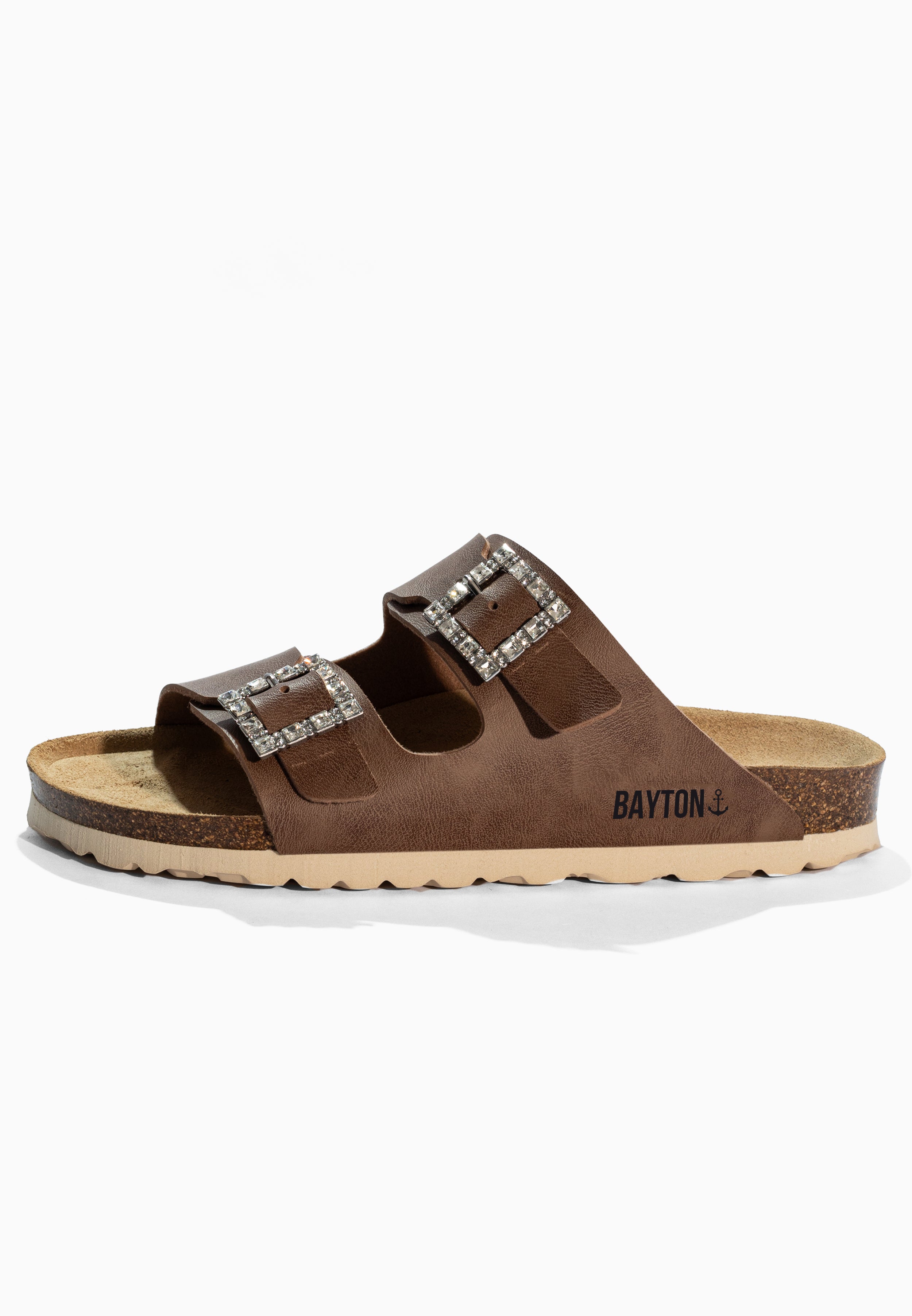 Brown Atlas Strass Sandals