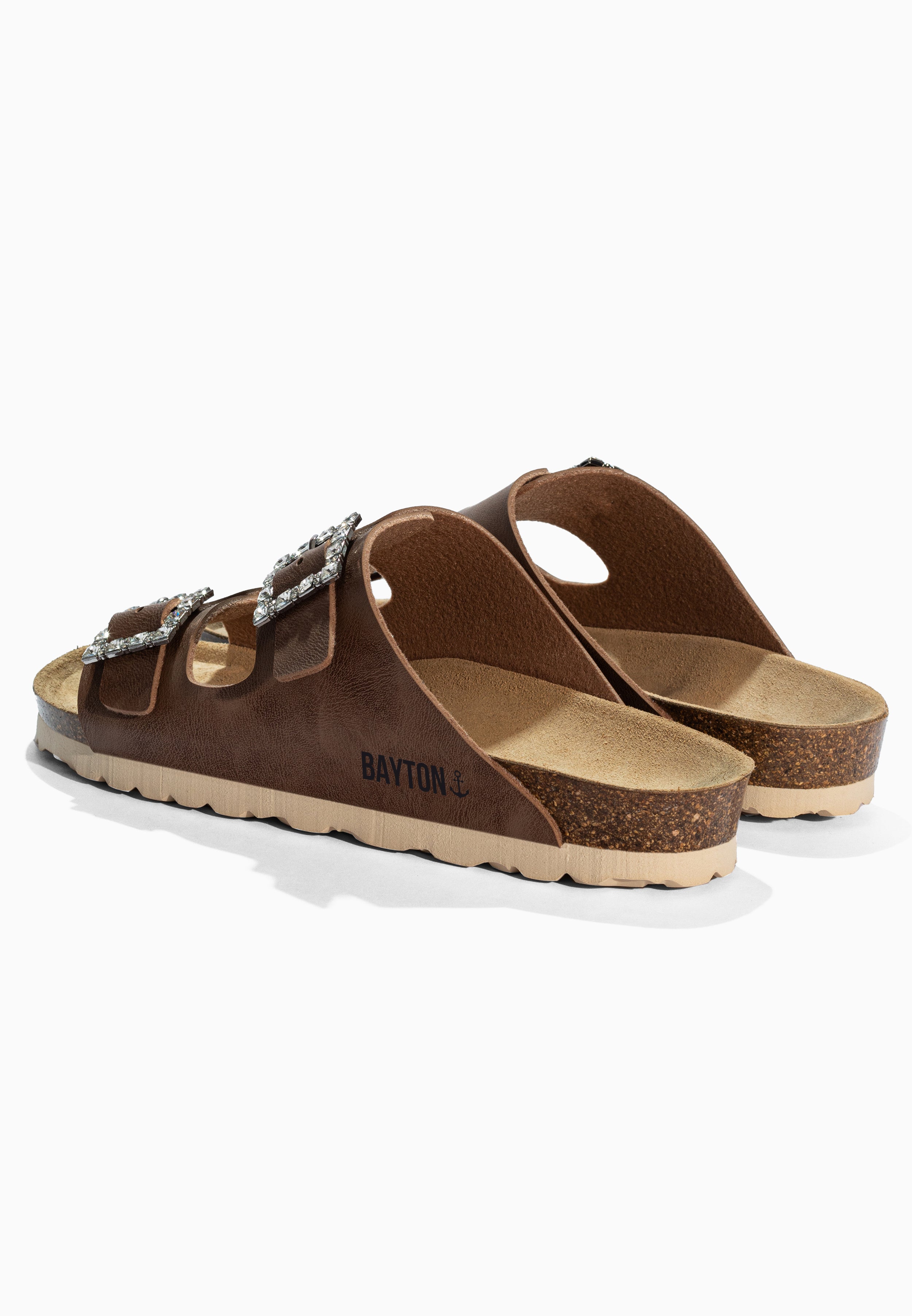 Brown Atlas Strass Sandals