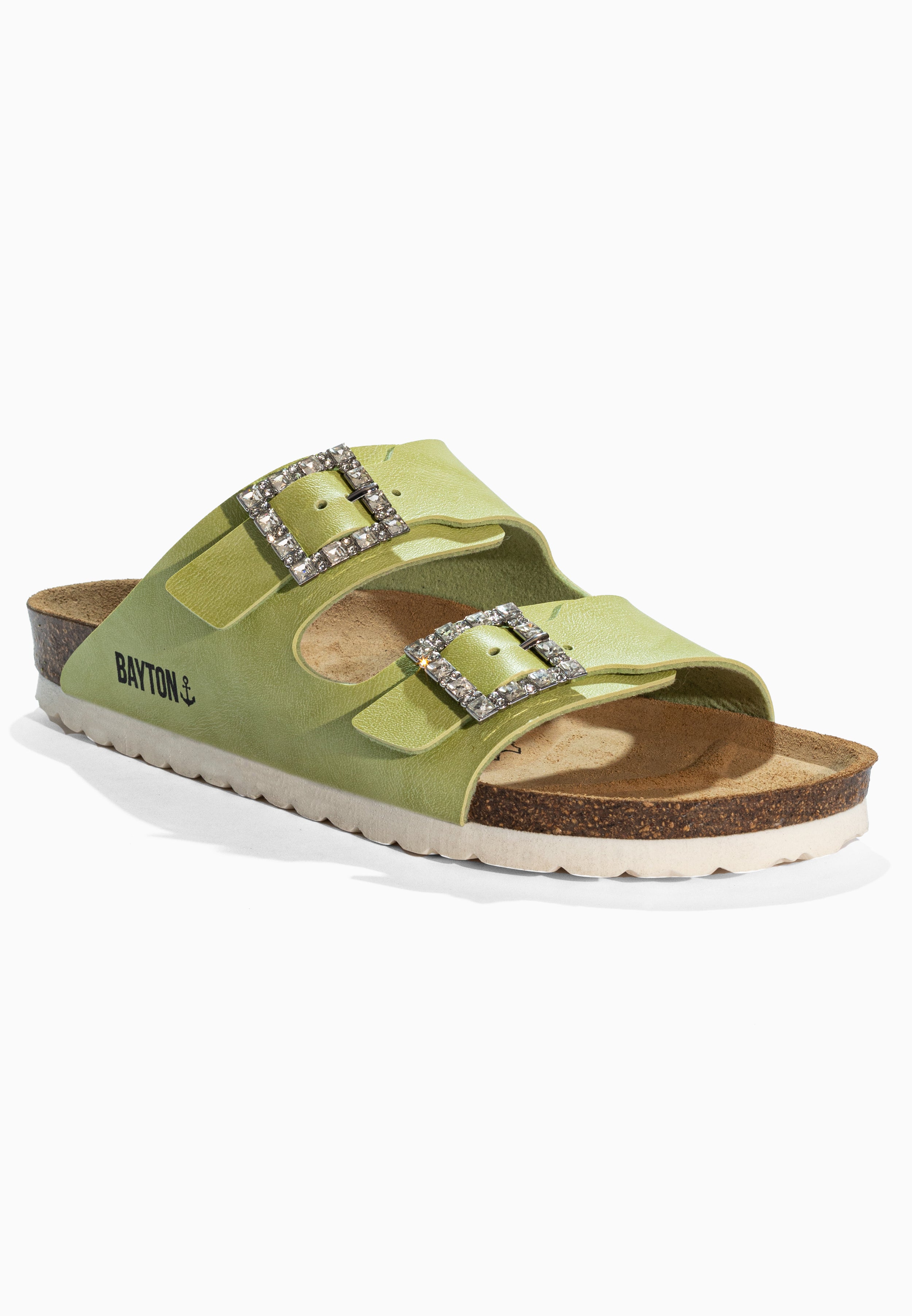 Green Atlas Rhinestone Sandals