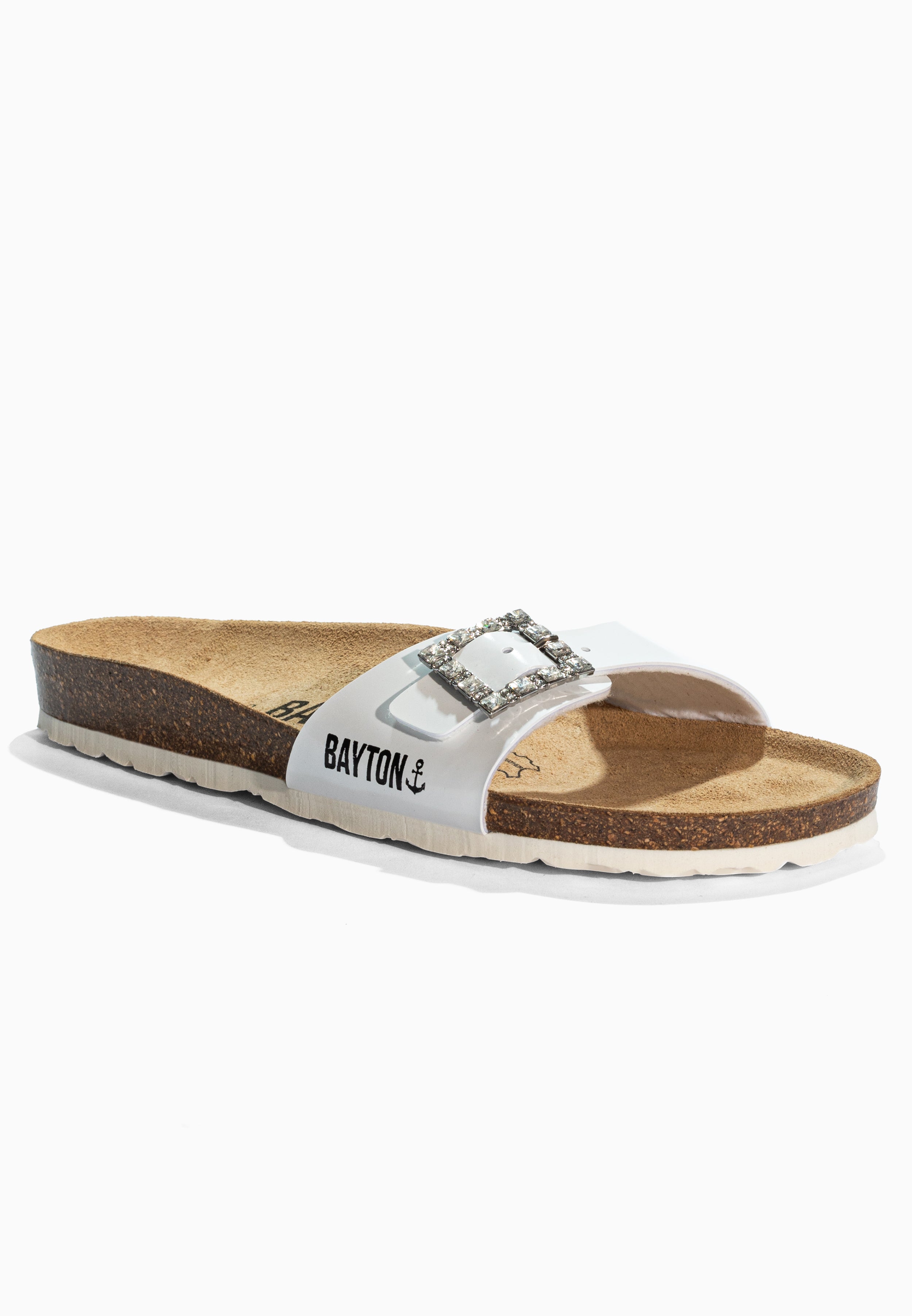 Zephyr White Rhinestone Sandals