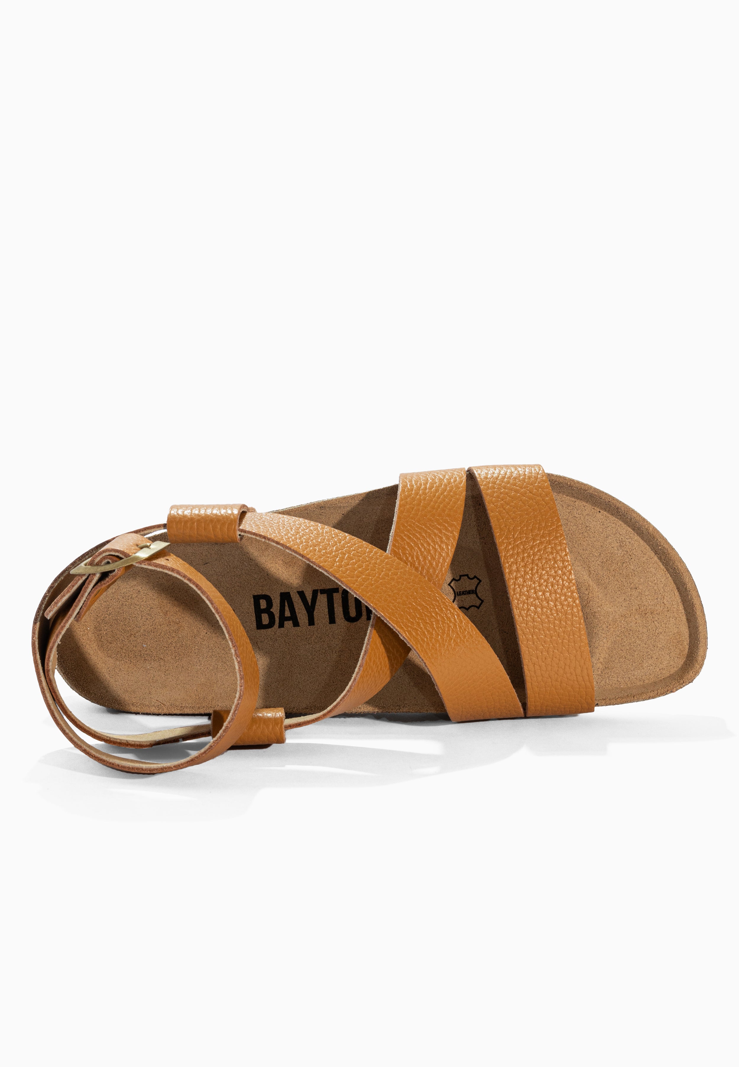 Mykonos Camel Leather Sandals