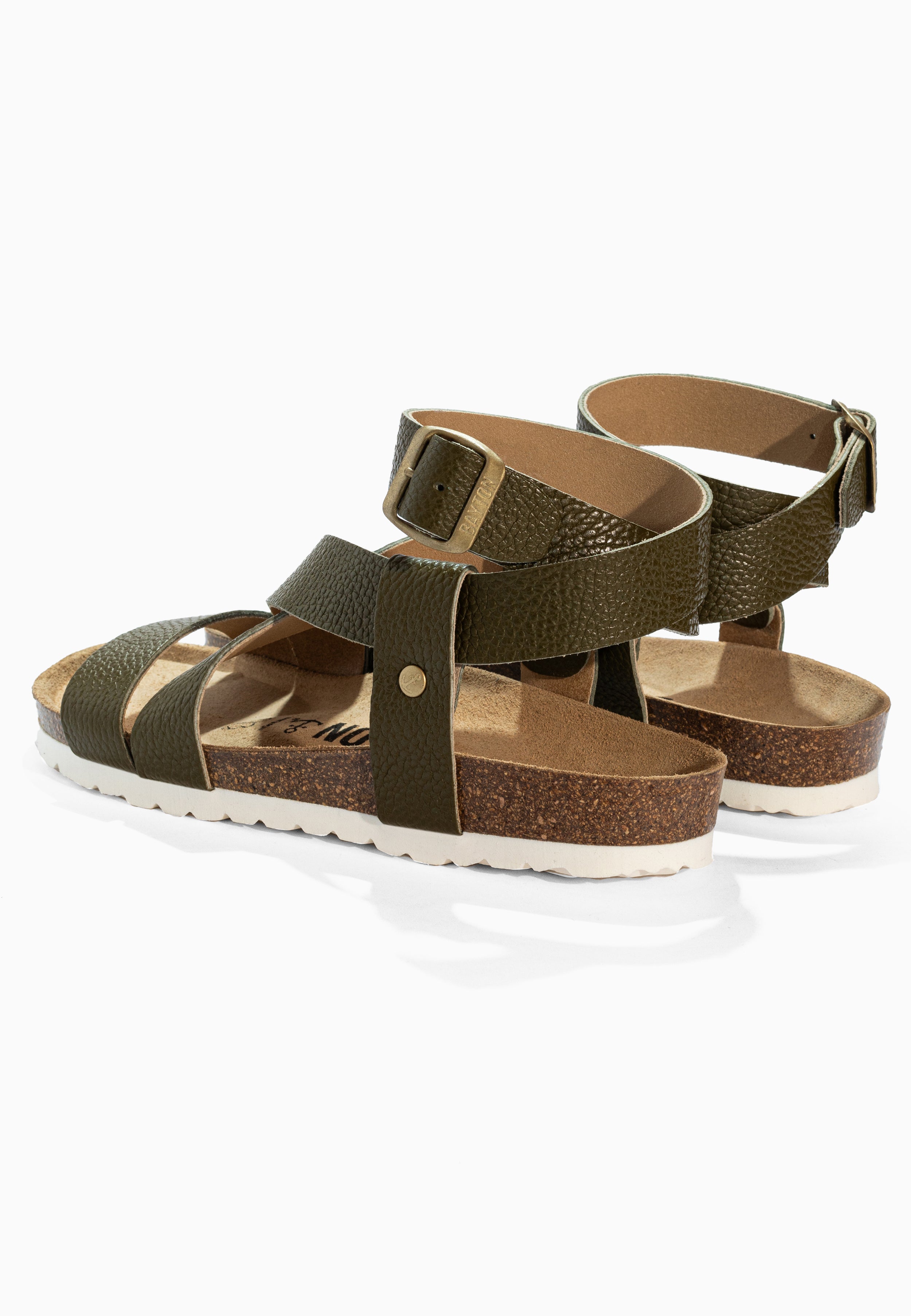 Mykonos Khaki Leather Sandals