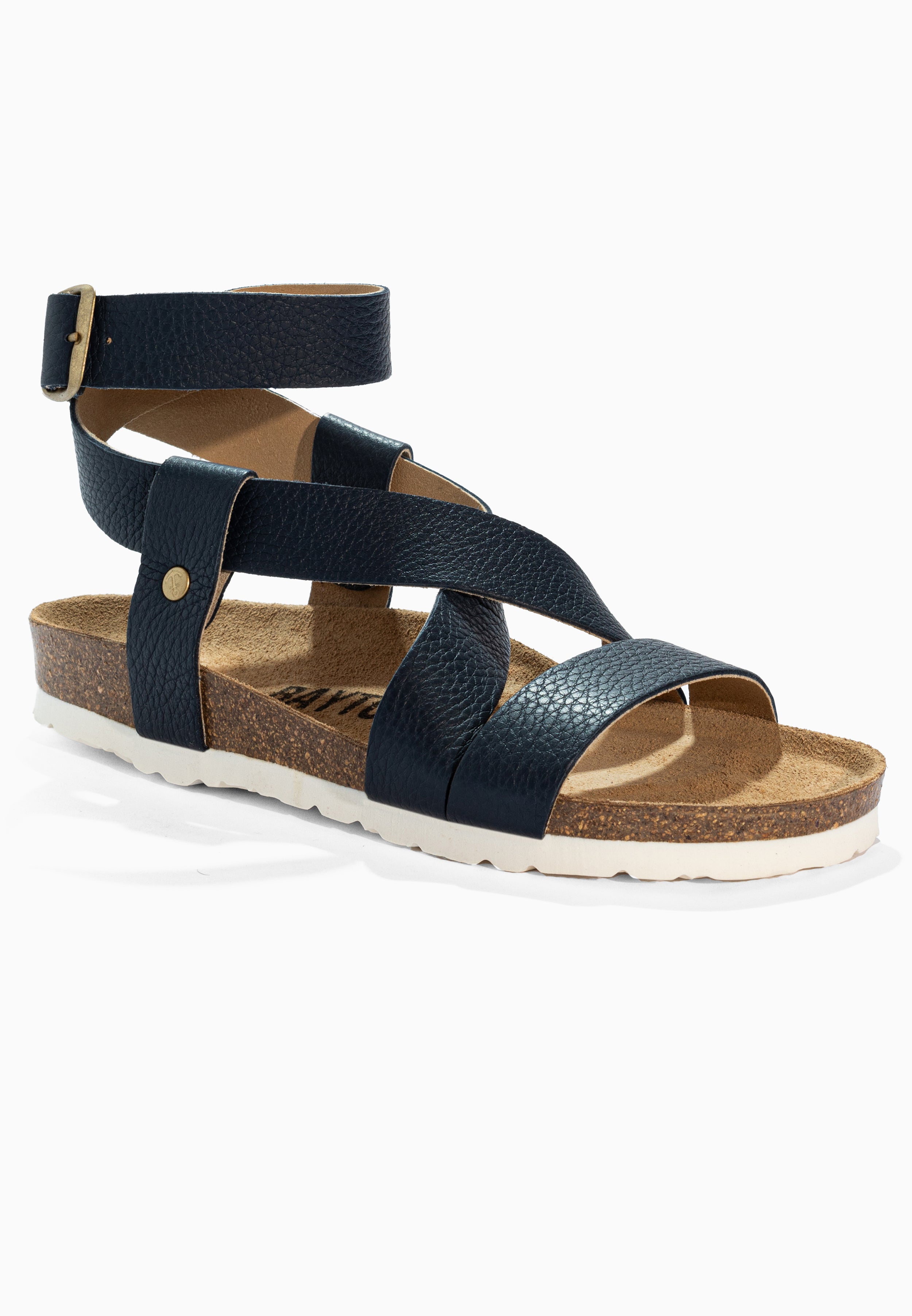 Mykonos Navy Blue Leather Sandals