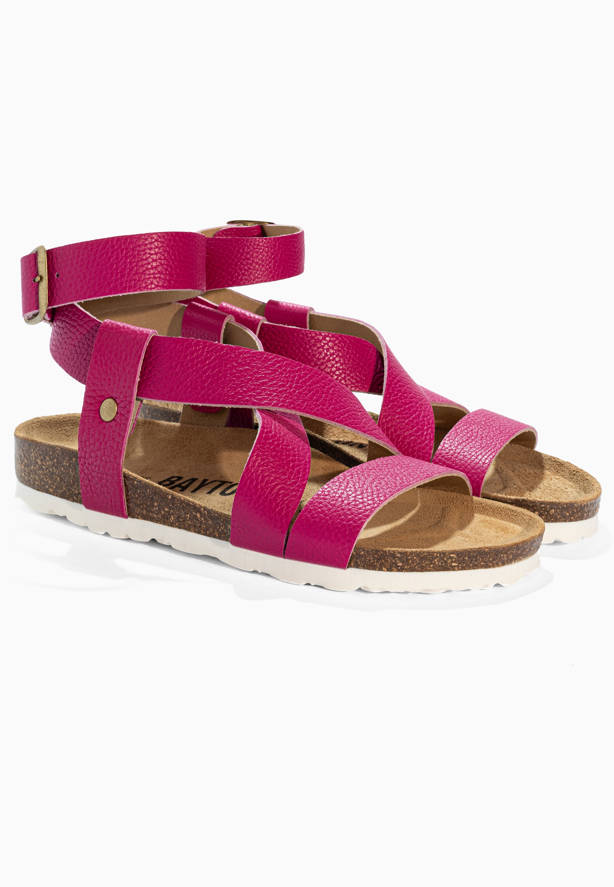 Mykonos Pink Leather Sandals