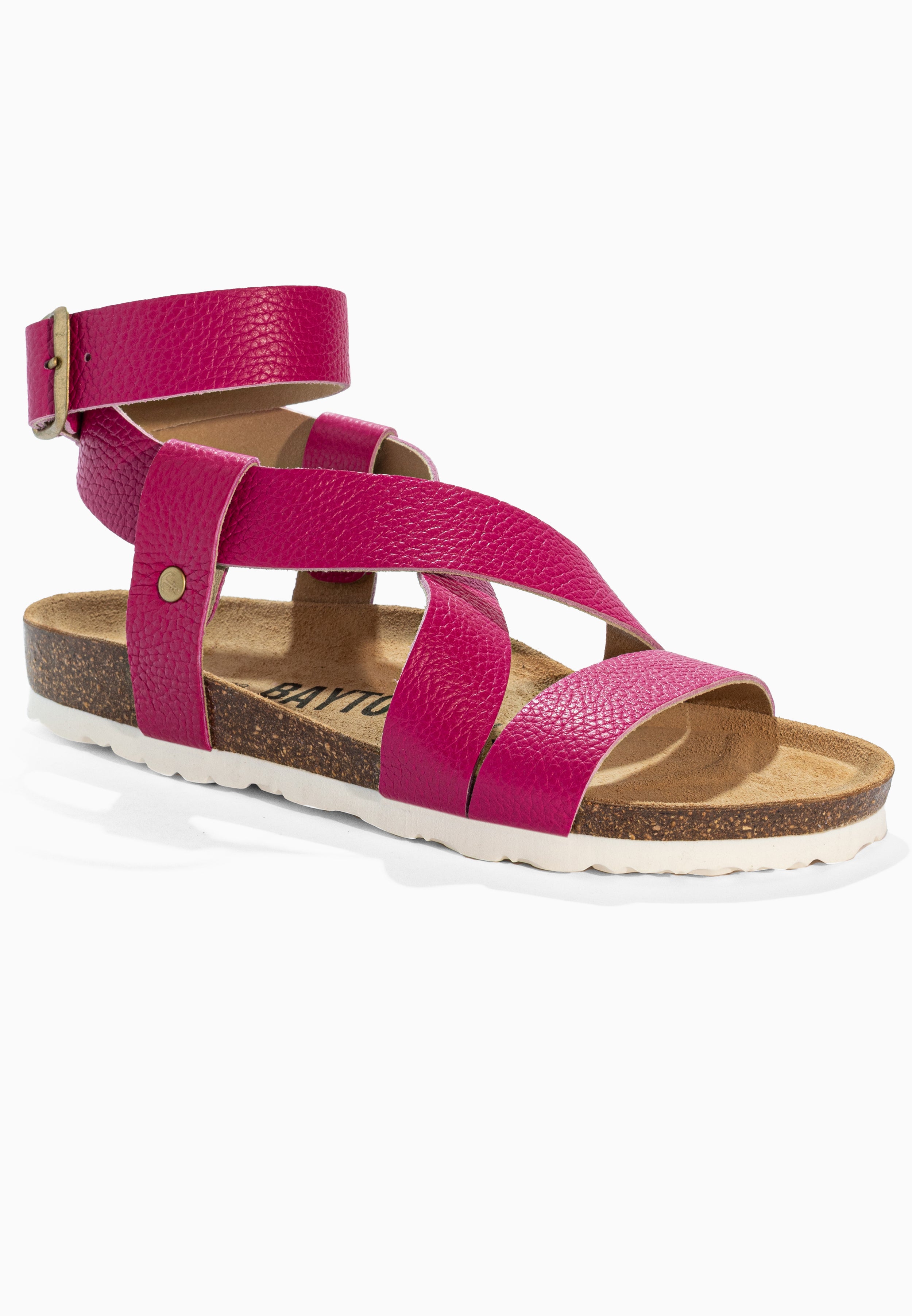 Mykonos Pink Leather Sandals