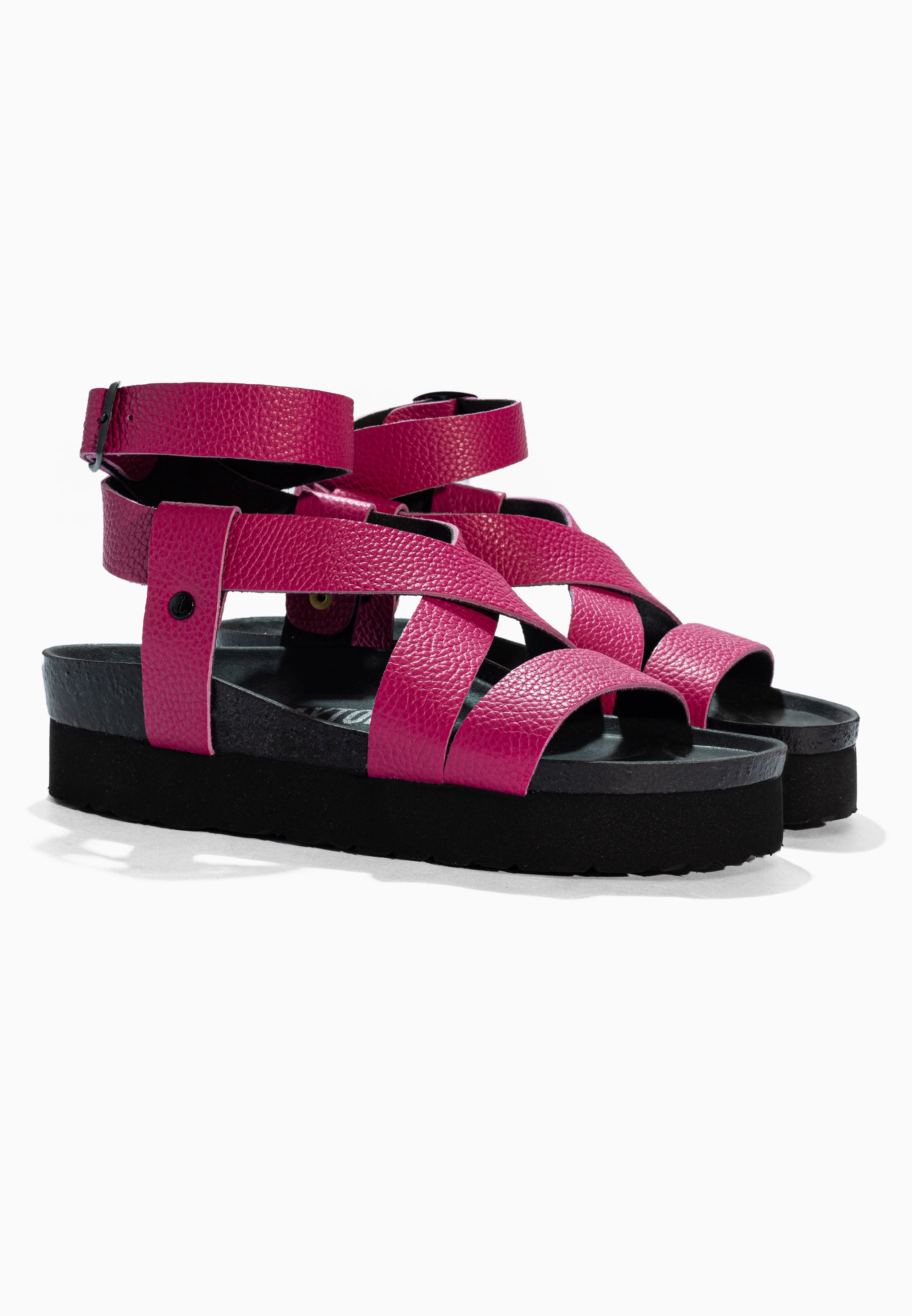 Mykonos Pink Leather Sandals