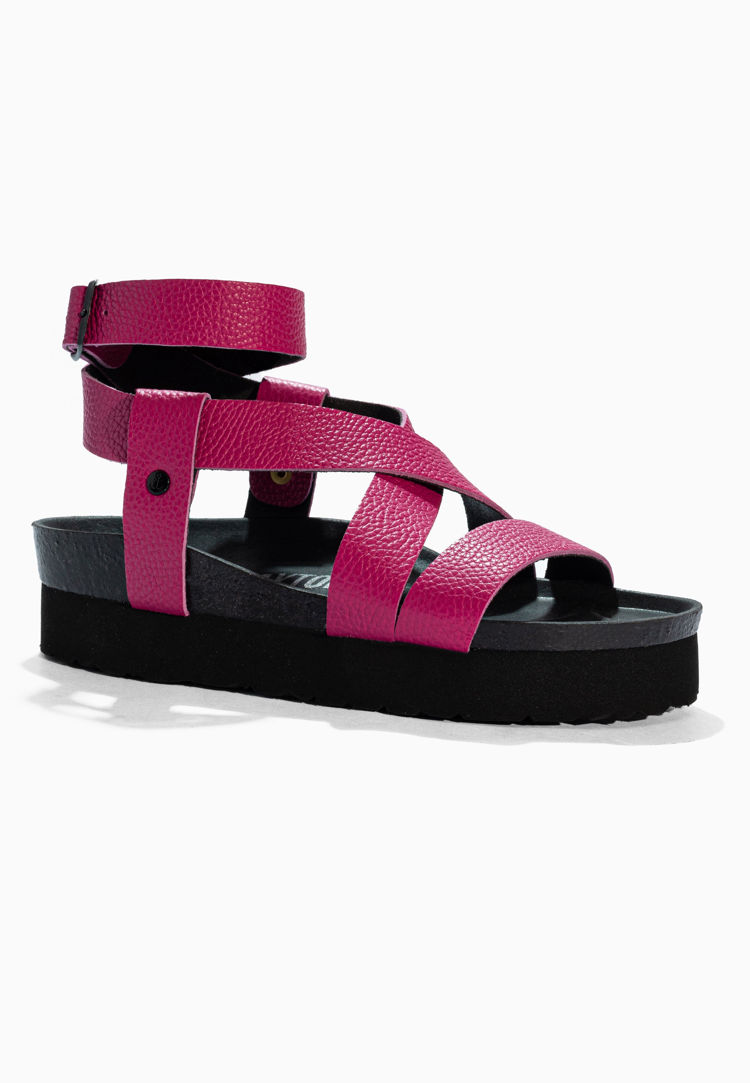 Mykonos Pink Leather Sandals