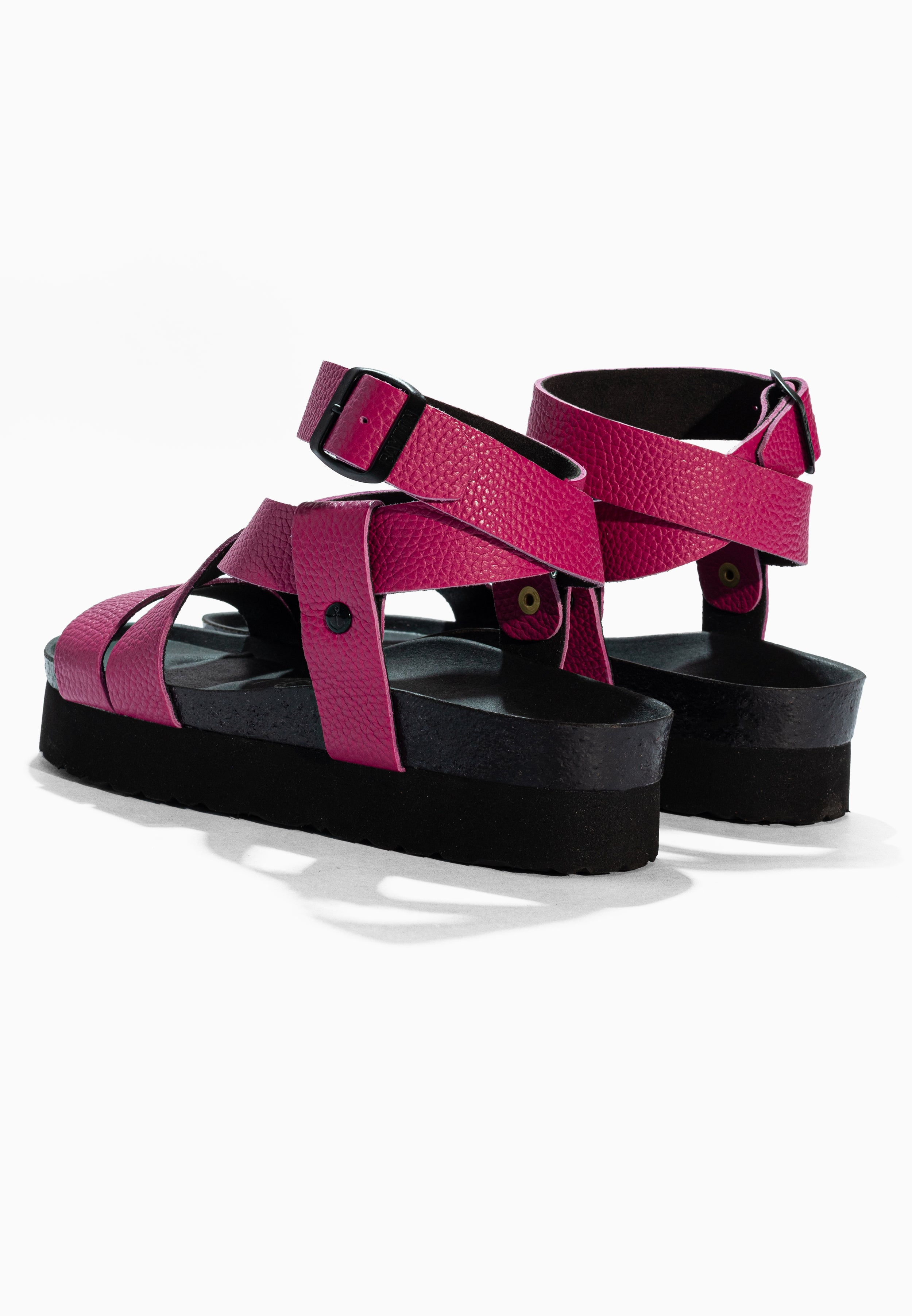 Mykonos Pink Leather Sandals