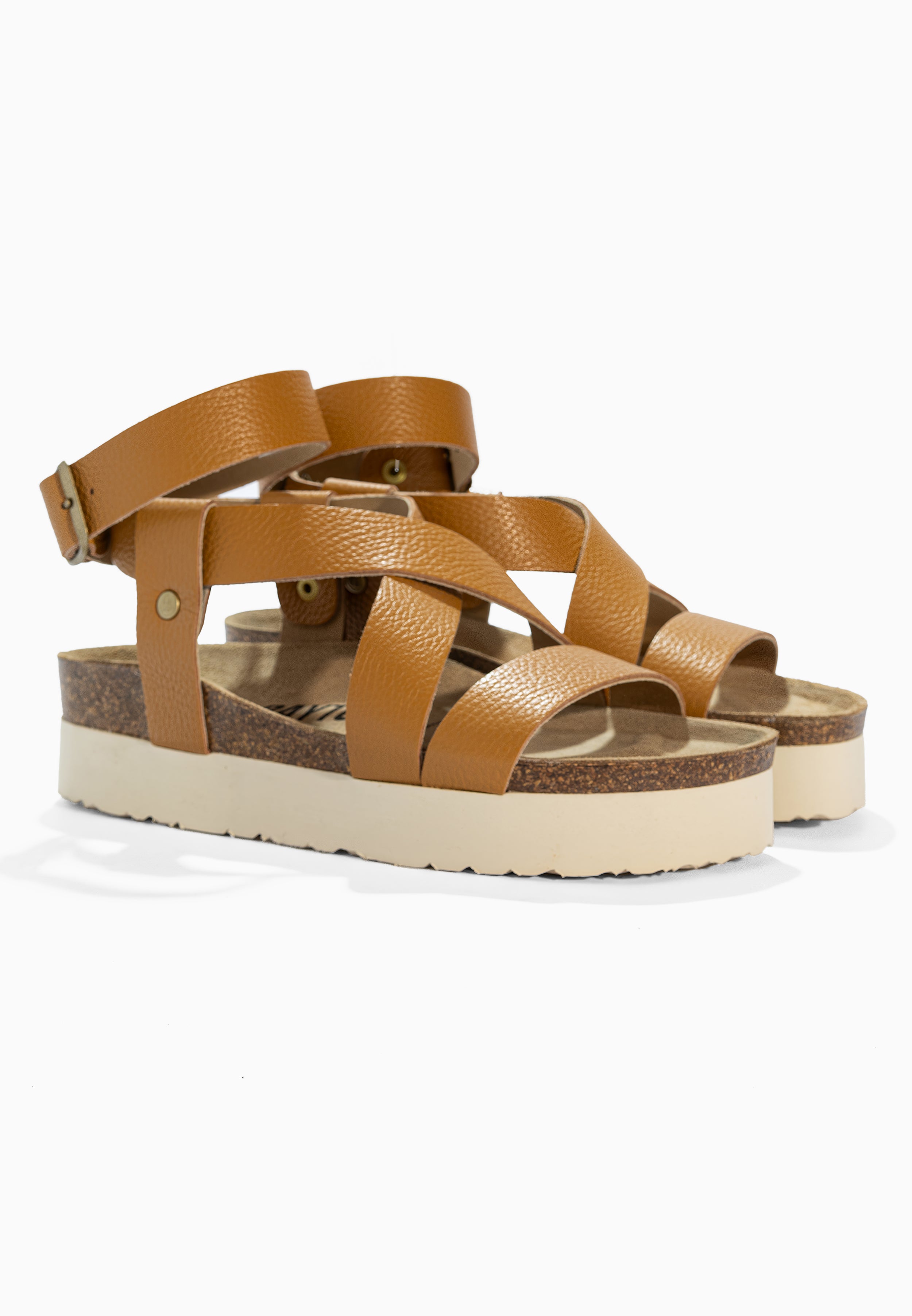 Sandales Mykonos Camel en Cuir