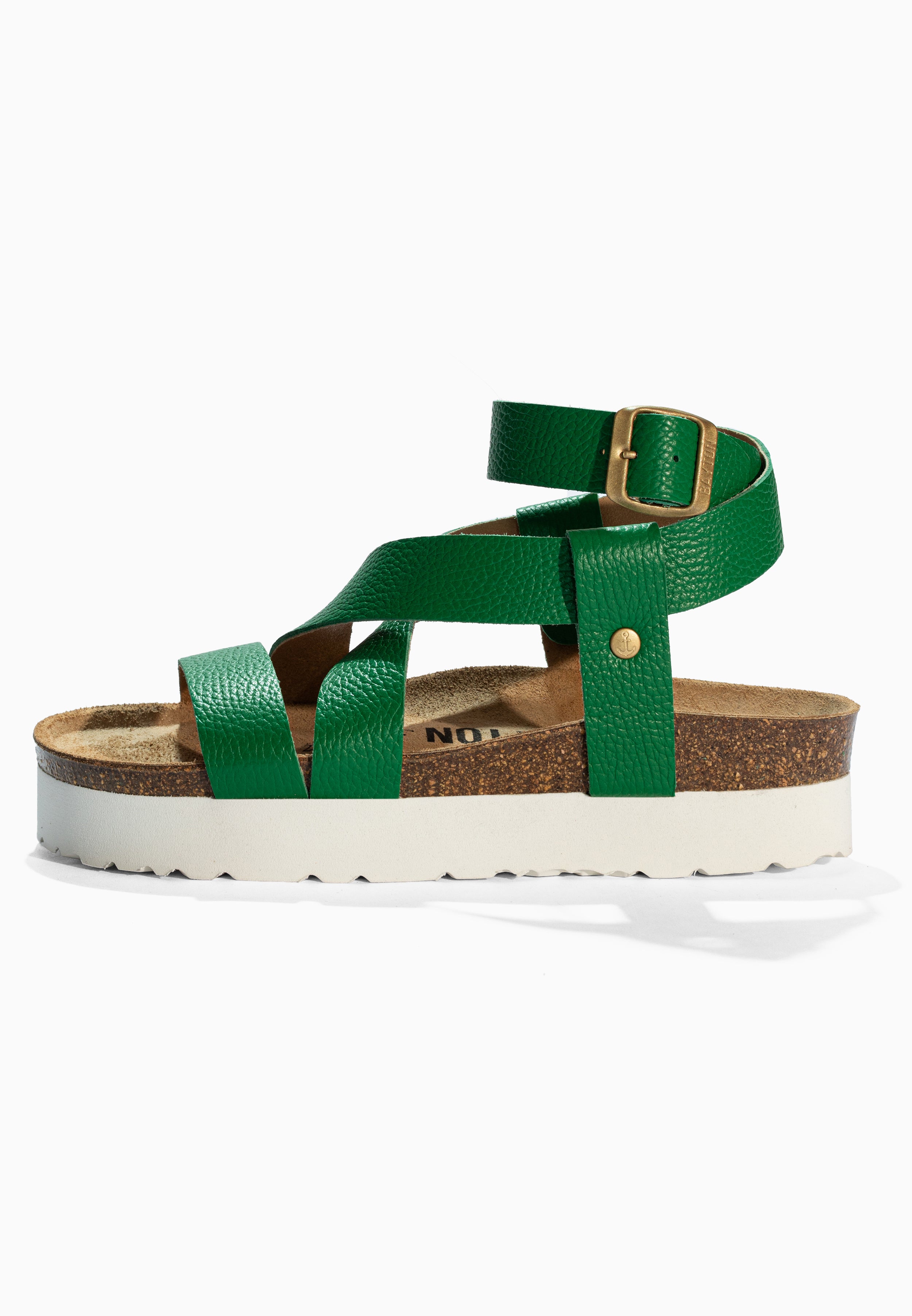 Mykonos Green Leather Sandals