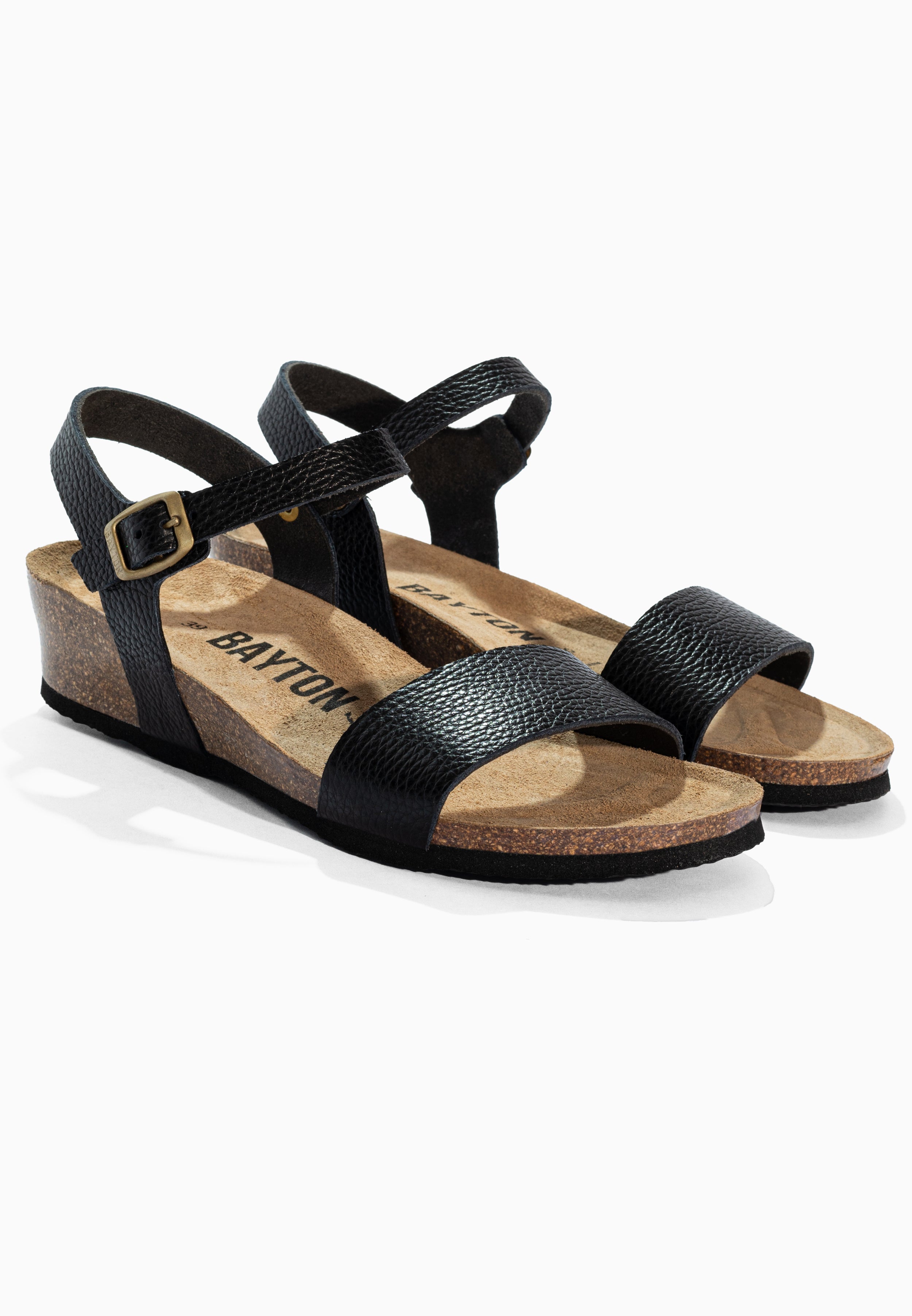 Wodonga Black Leather Sandals