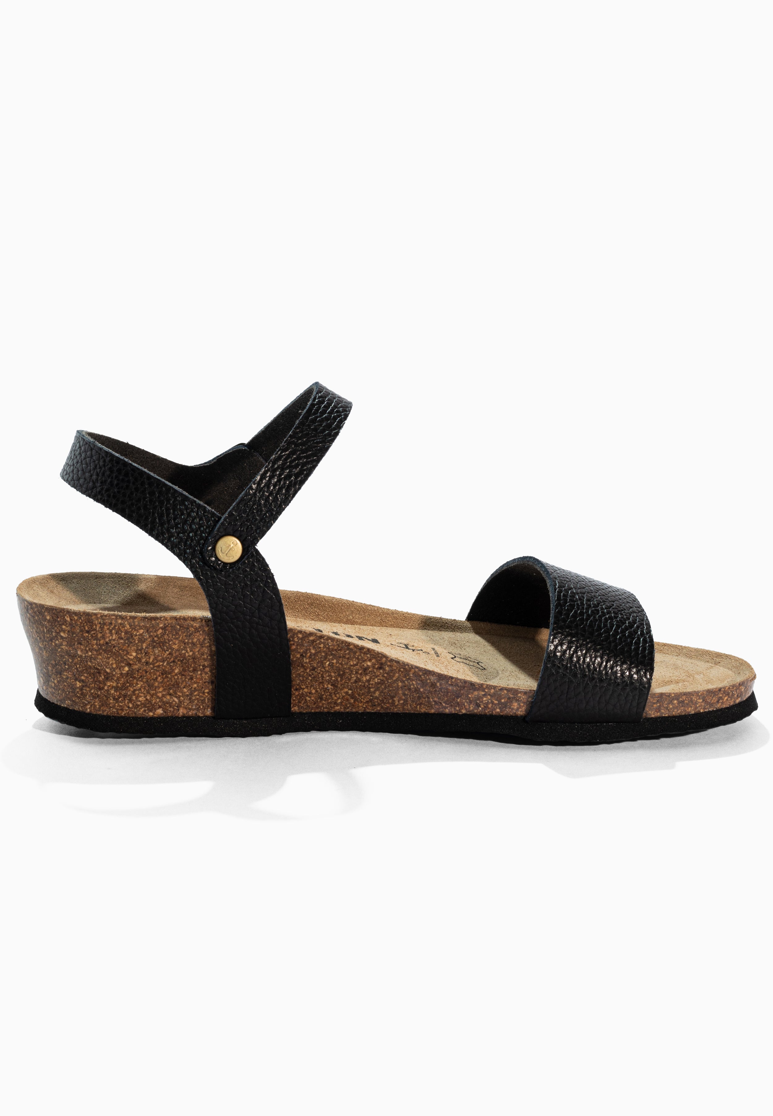 Wodonga Black Leather Sandals